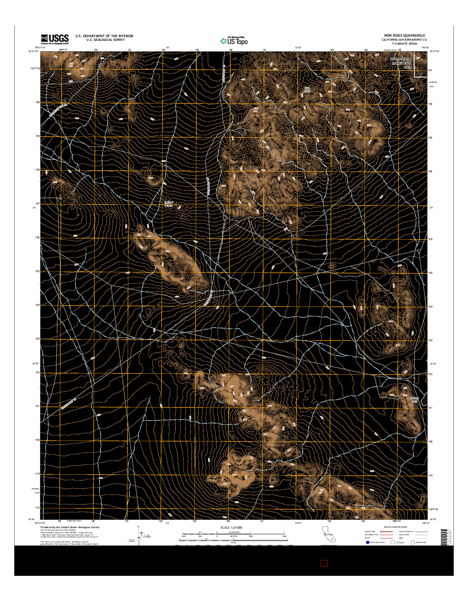 USGS US TOPO 7.5-MINUTE MAP FOR IRON RIDGE, CA 2015