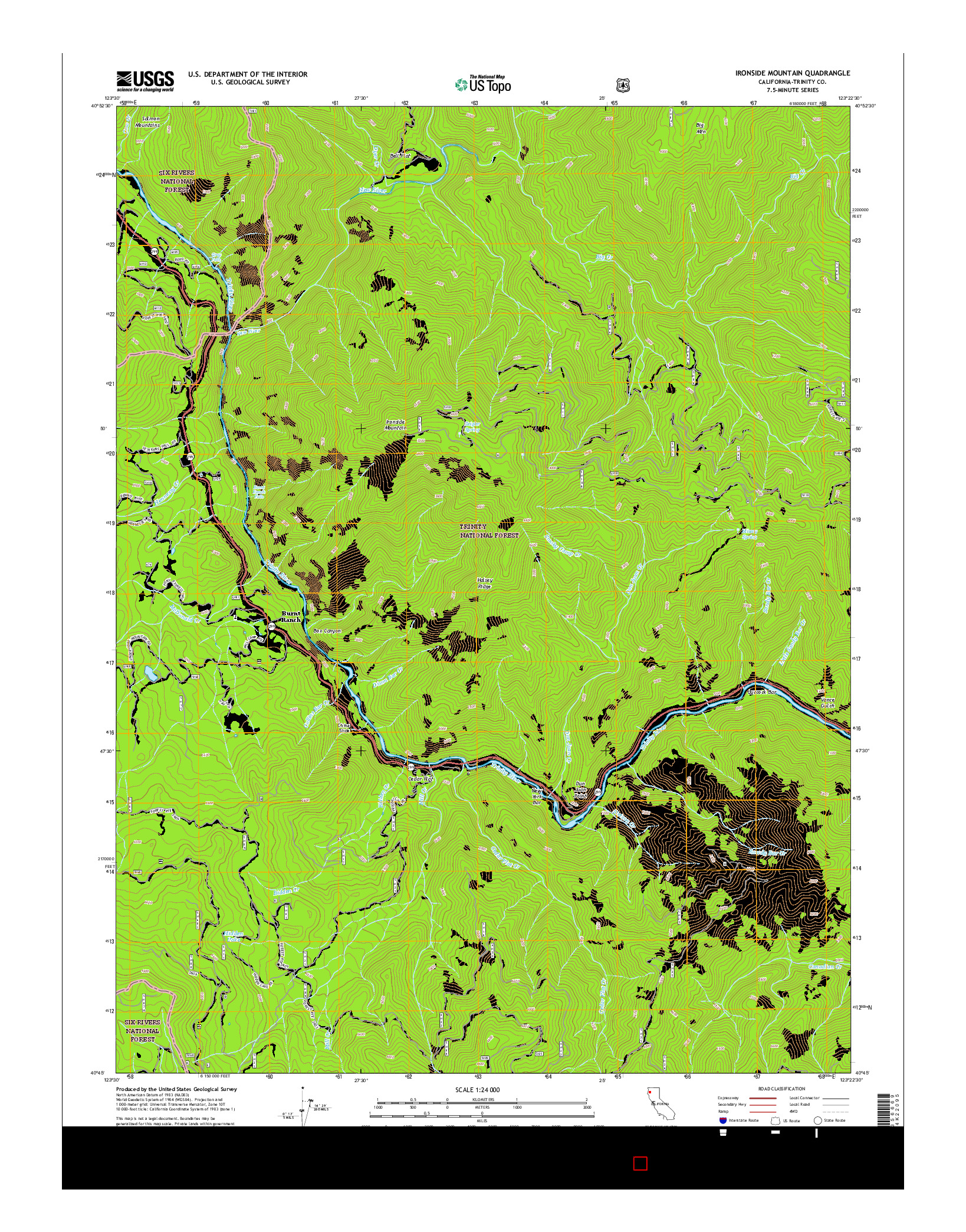 USGS US TOPO 7.5-MINUTE MAP FOR IRONSIDE MOUNTAIN, CA 2015