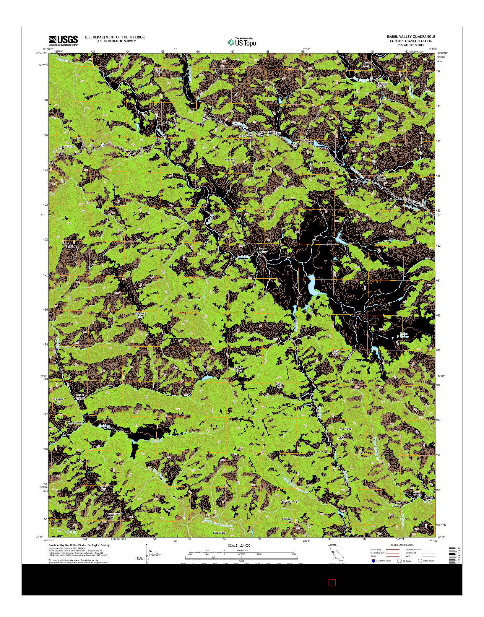 USGS US TOPO 7.5-MINUTE MAP FOR ISABEL VALLEY, CA 2015