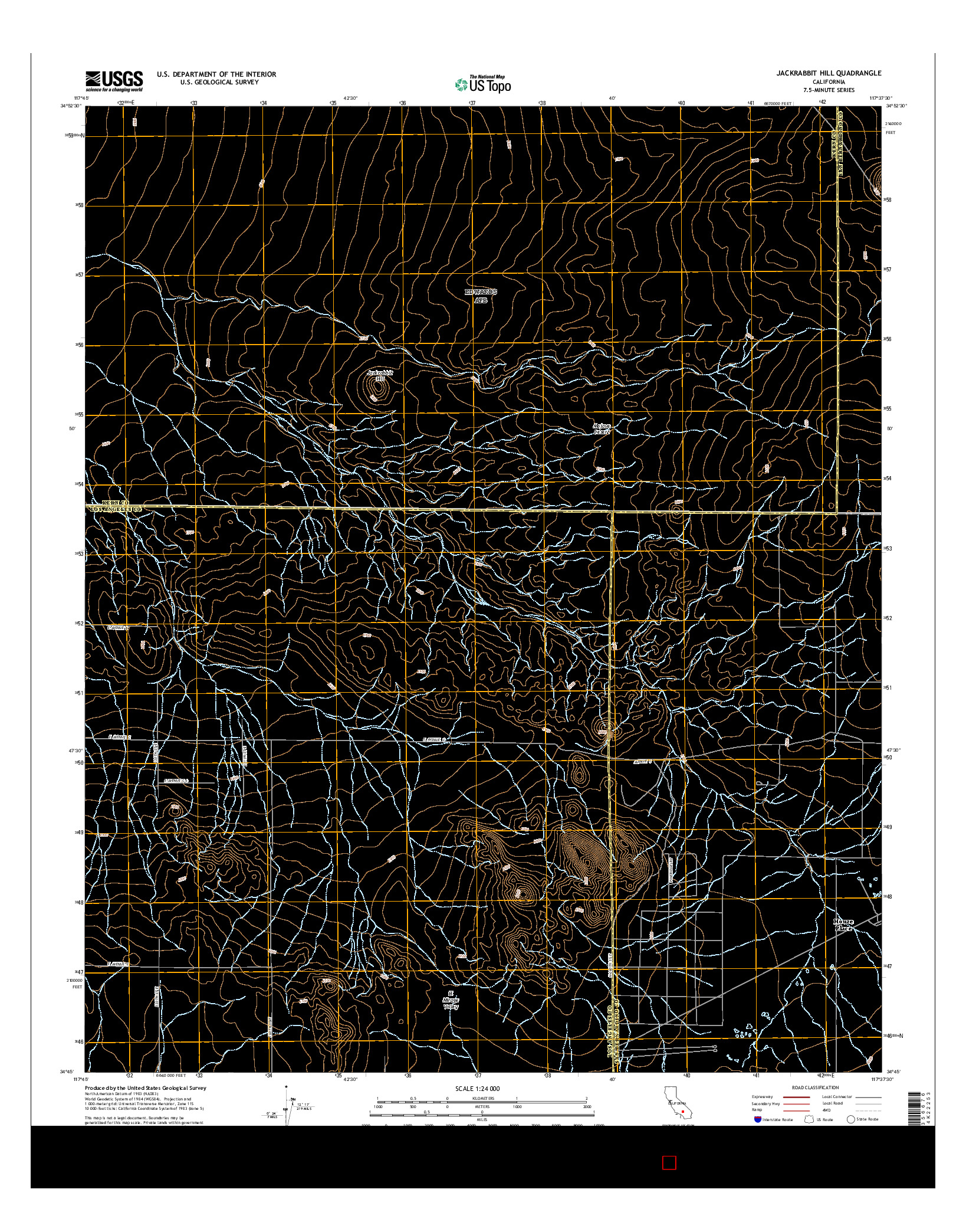 USGS US TOPO 7.5-MINUTE MAP FOR JACKRABBIT HILL, CA 2015