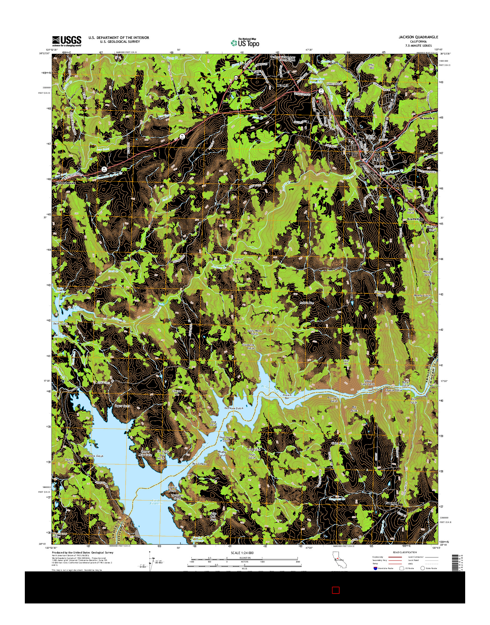 USGS US TOPO 7.5-MINUTE MAP FOR JACKSON, CA 2015