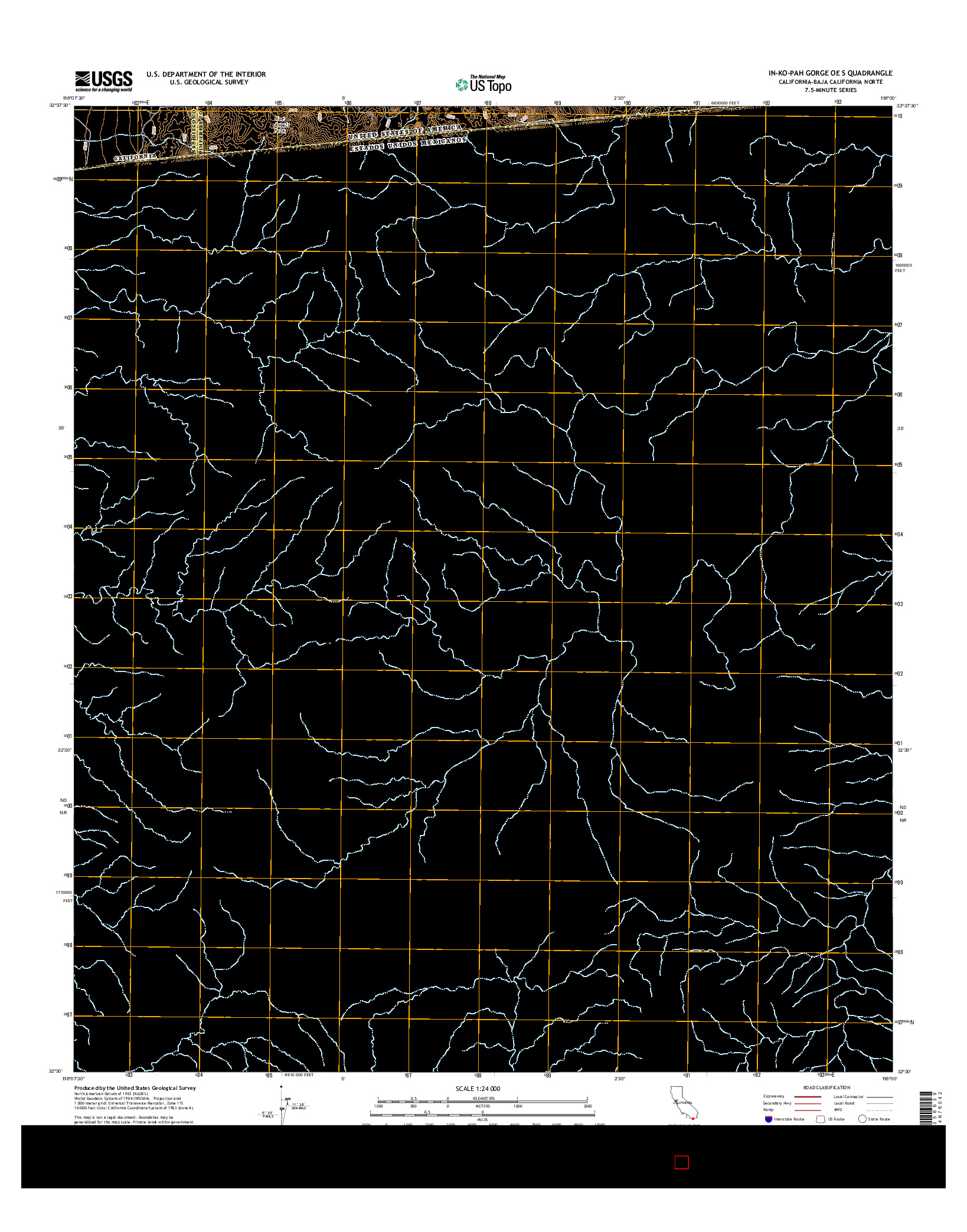 USGS US TOPO 7.5-MINUTE MAP FOR IN-KO-PAH GORGE OE S, CA-BCN 2015