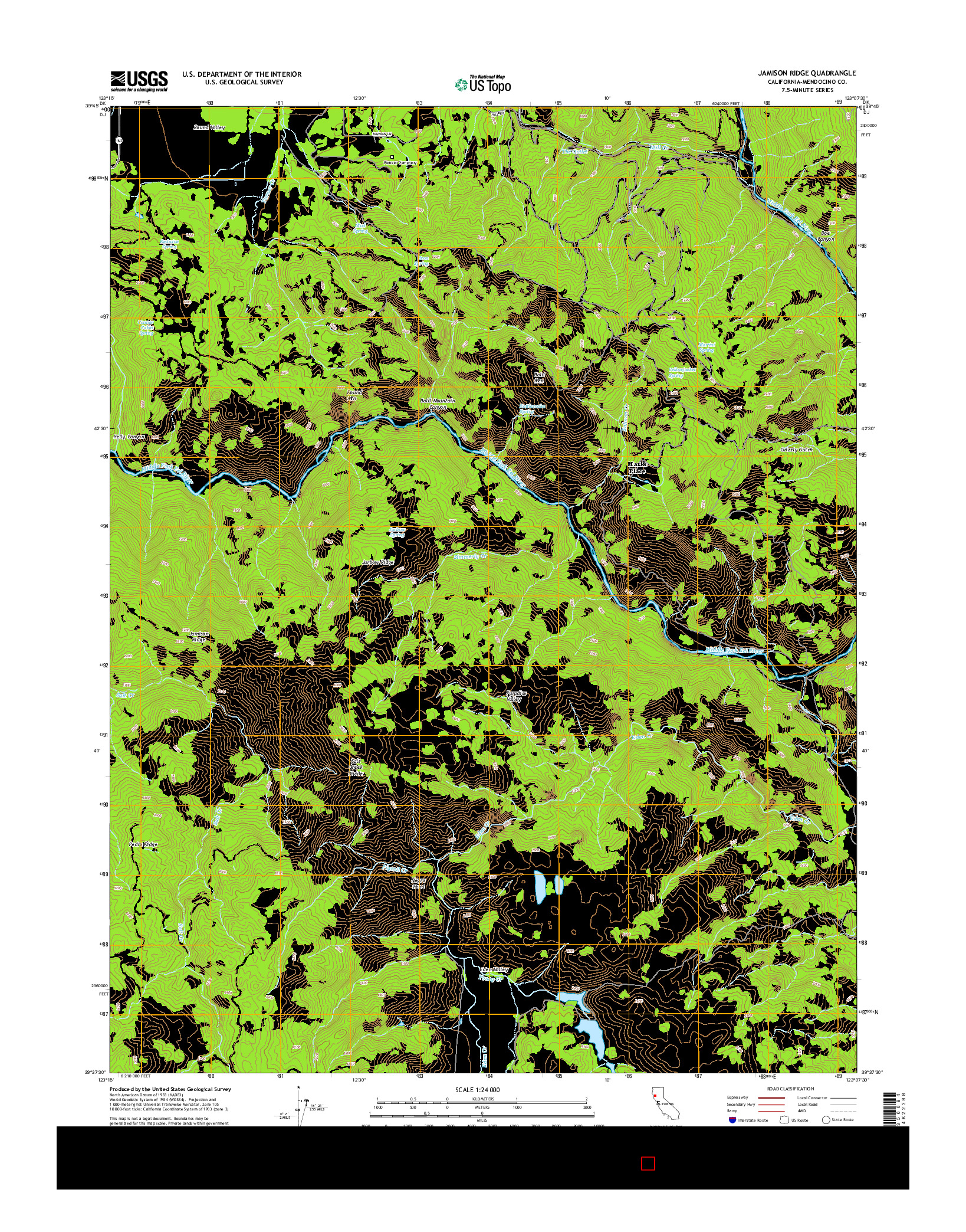 USGS US TOPO 7.5-MINUTE MAP FOR JAMISON RIDGE, CA 2015