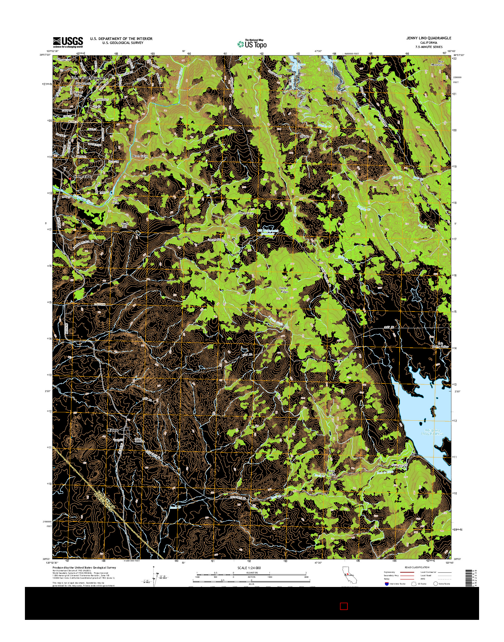 USGS US TOPO 7.5-MINUTE MAP FOR JENNY LIND, CA 2015
