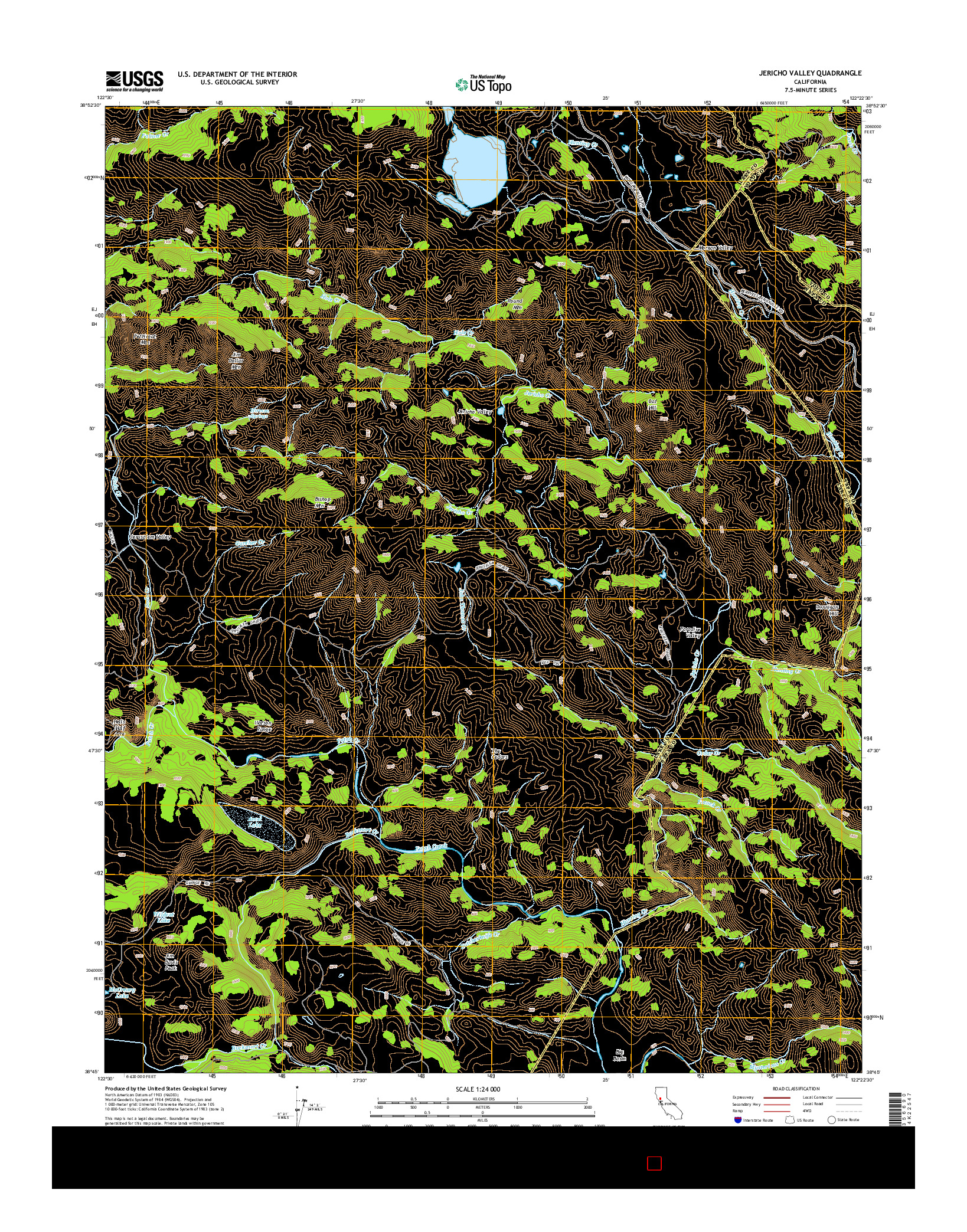 USGS US TOPO 7.5-MINUTE MAP FOR JERICHO VALLEY, CA 2015