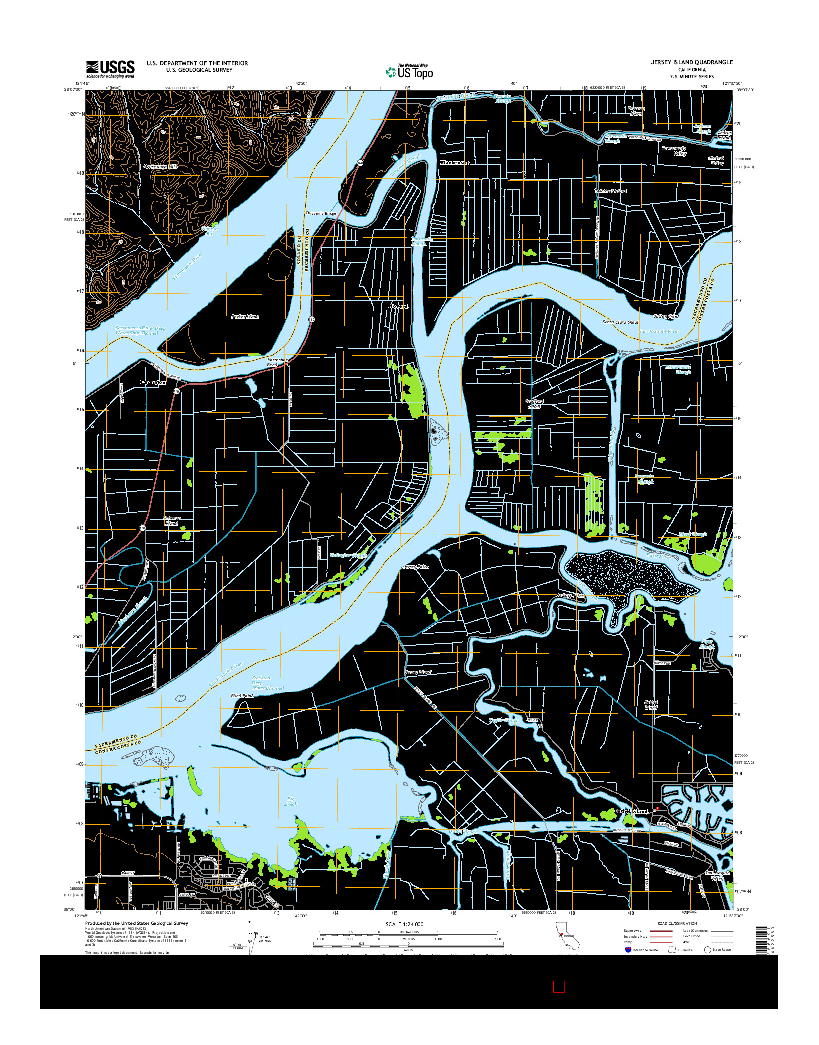 USGS US TOPO 7.5-MINUTE MAP FOR JERSEY ISLAND, CA 2015