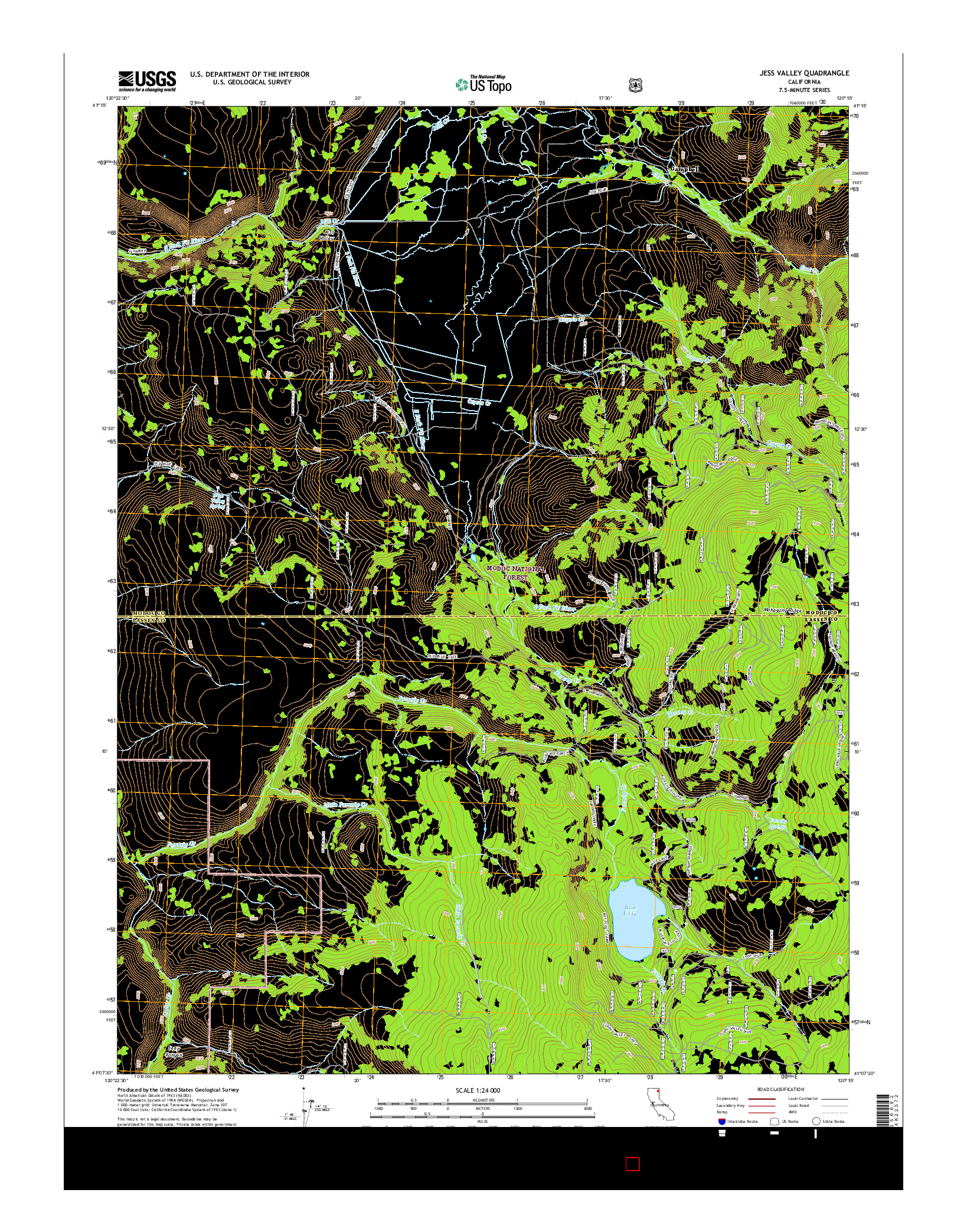 USGS US TOPO 7.5-MINUTE MAP FOR JESS VALLEY, CA 2015