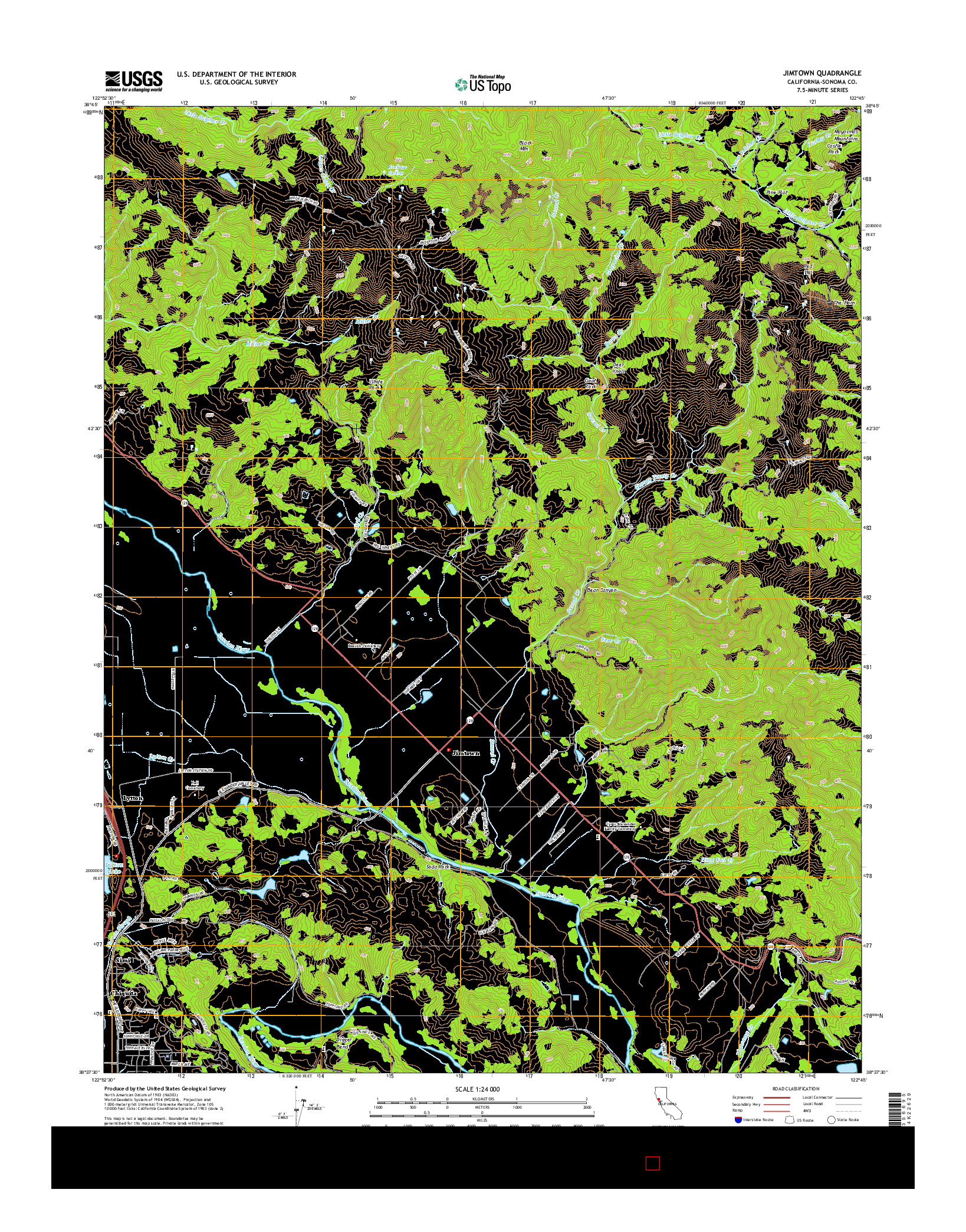 USGS US TOPO 7.5-MINUTE MAP FOR JIMTOWN, CA 2015