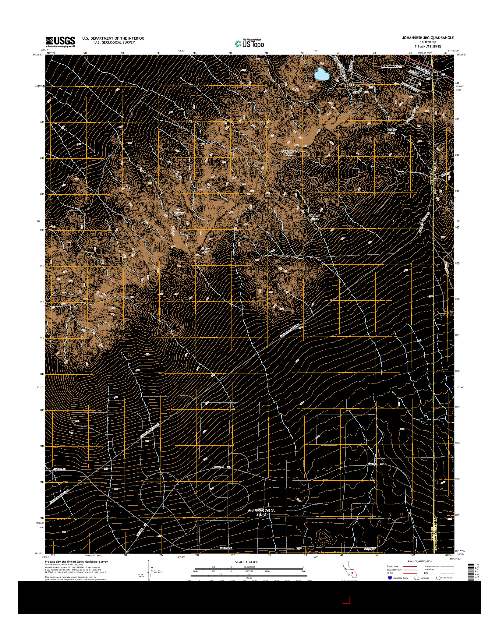 USGS US TOPO 7.5-MINUTE MAP FOR JOHANNESBURG, CA 2015