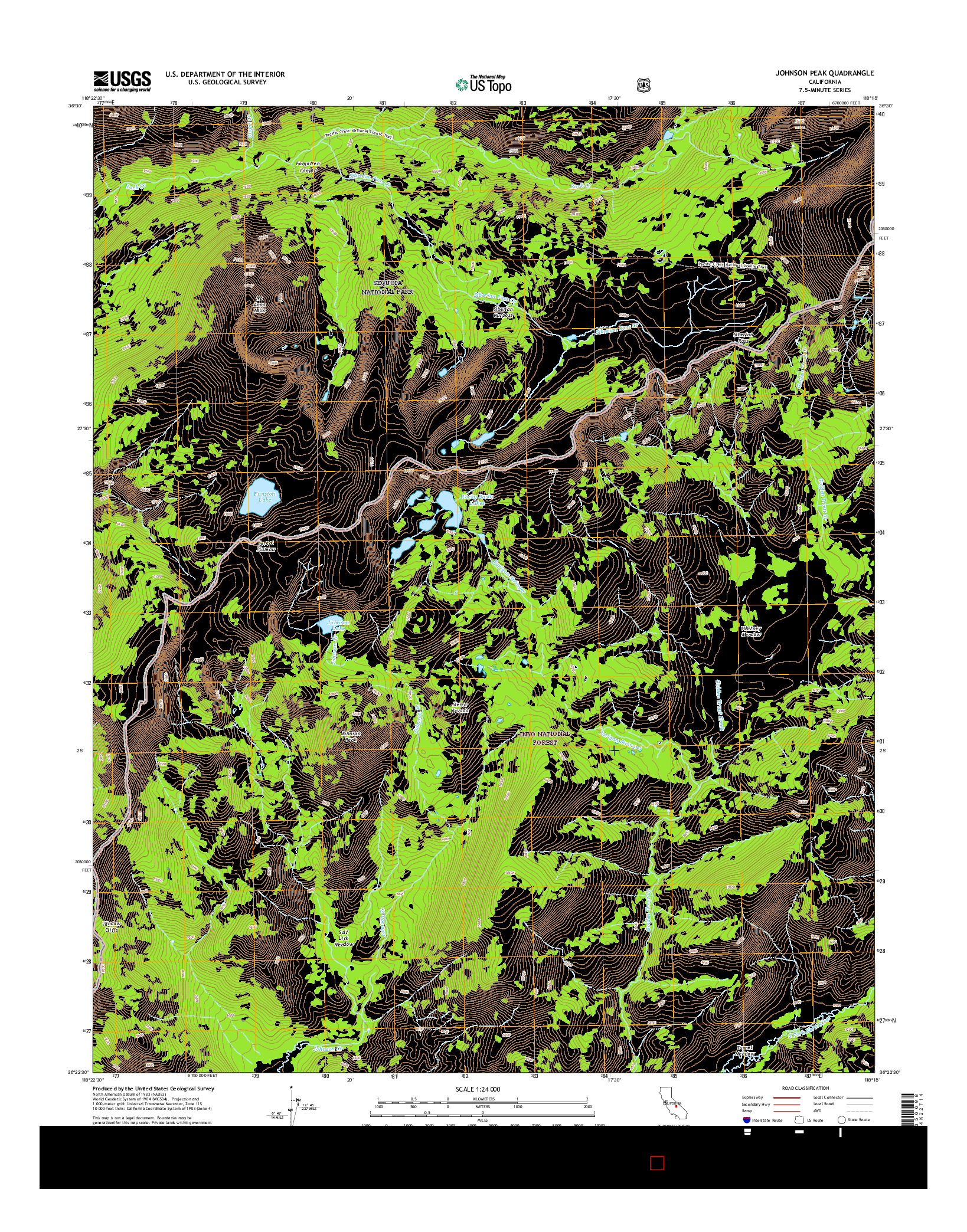 USGS US TOPO 7.5-MINUTE MAP FOR JOHNSON PEAK, CA 2015