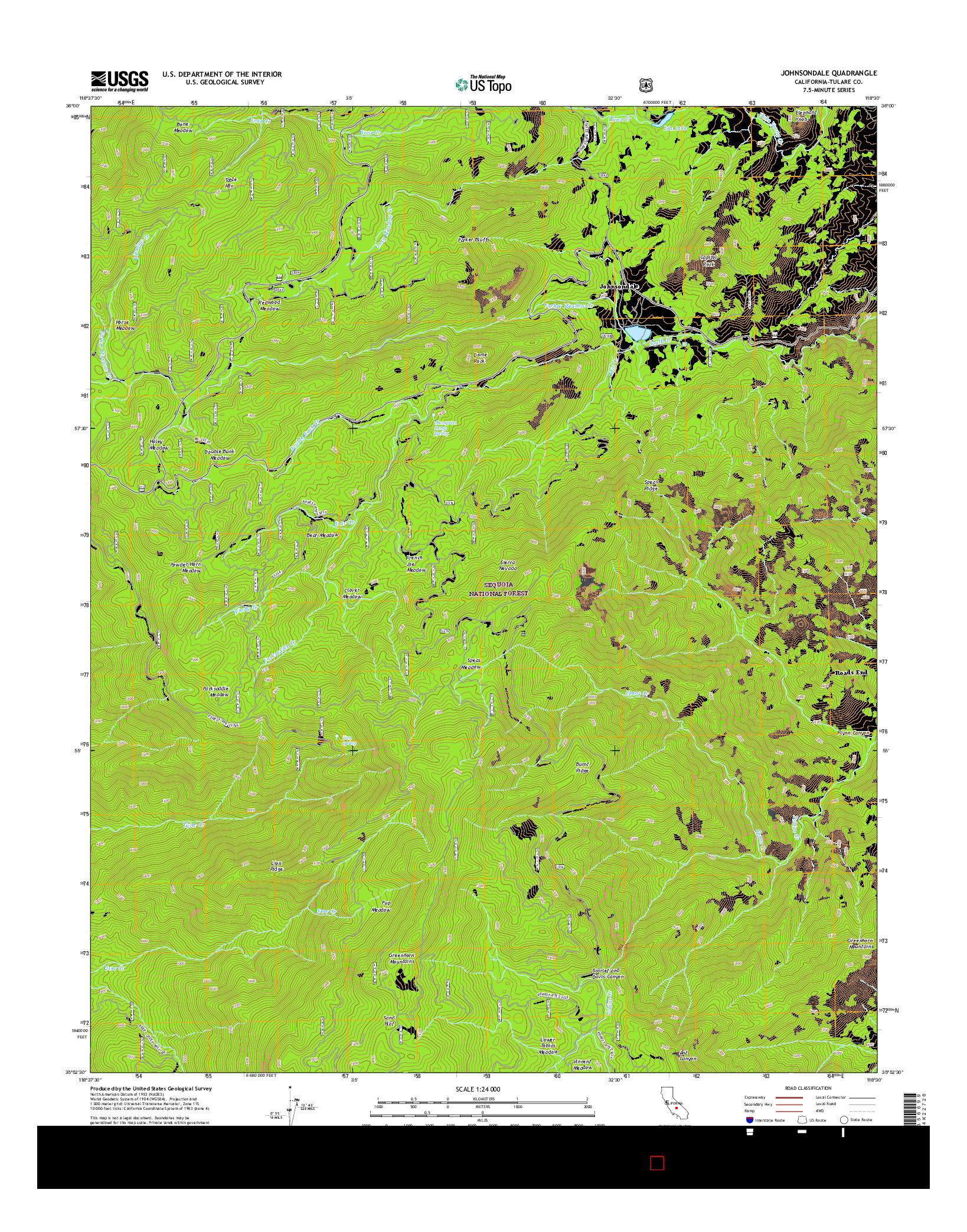 USGS US TOPO 7.5-MINUTE MAP FOR JOHNSONDALE, CA 2015