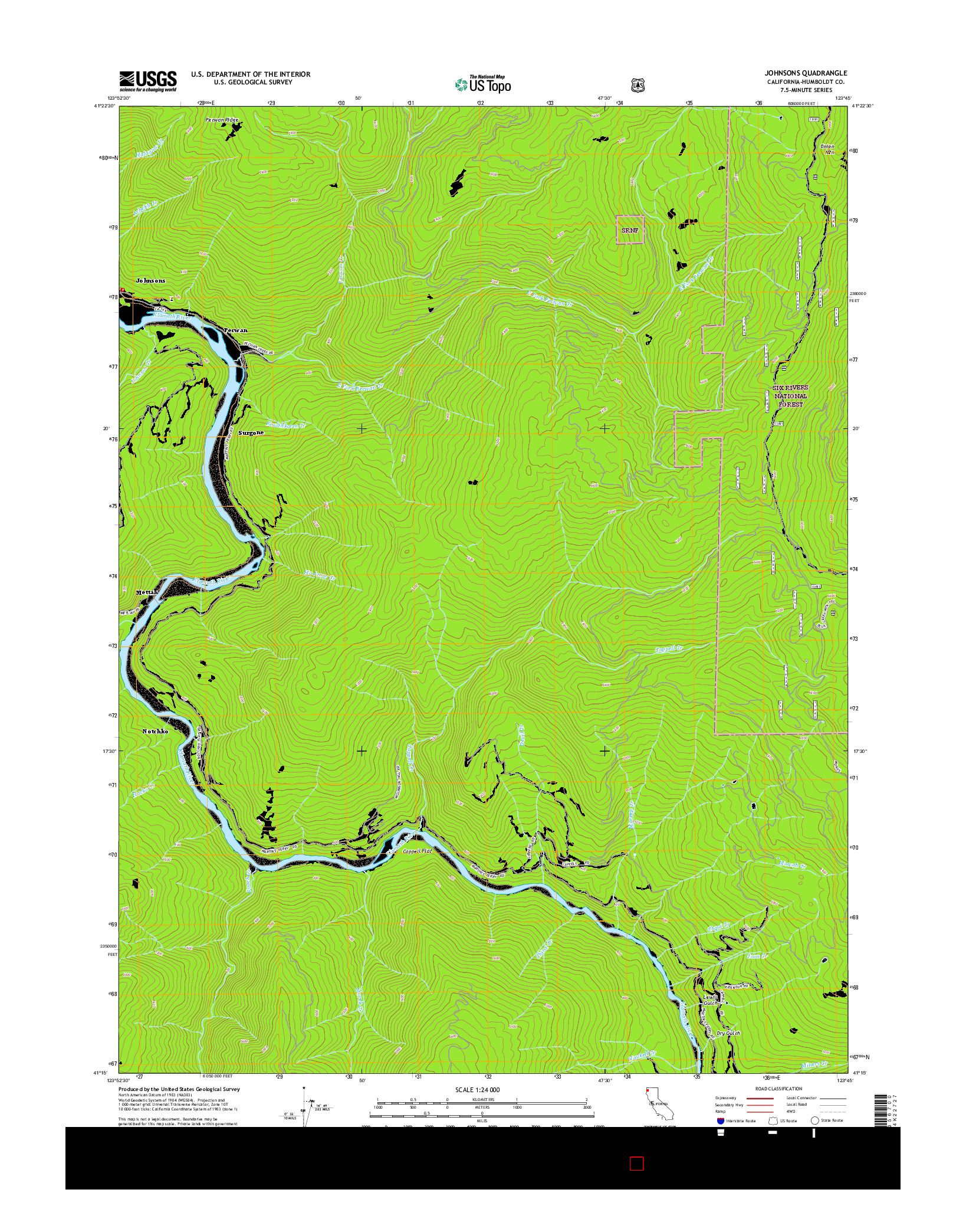 USGS US TOPO 7.5-MINUTE MAP FOR JOHNSONS, CA 2015