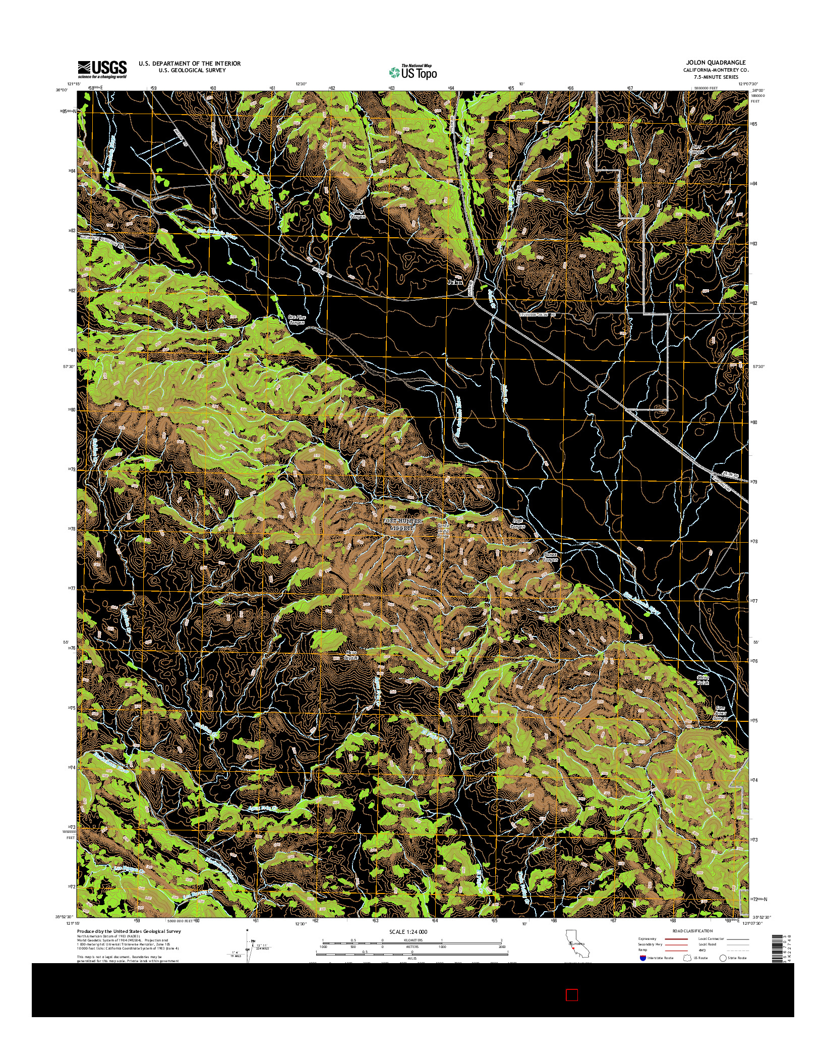 USGS US TOPO 7.5-MINUTE MAP FOR JOLON, CA 2015