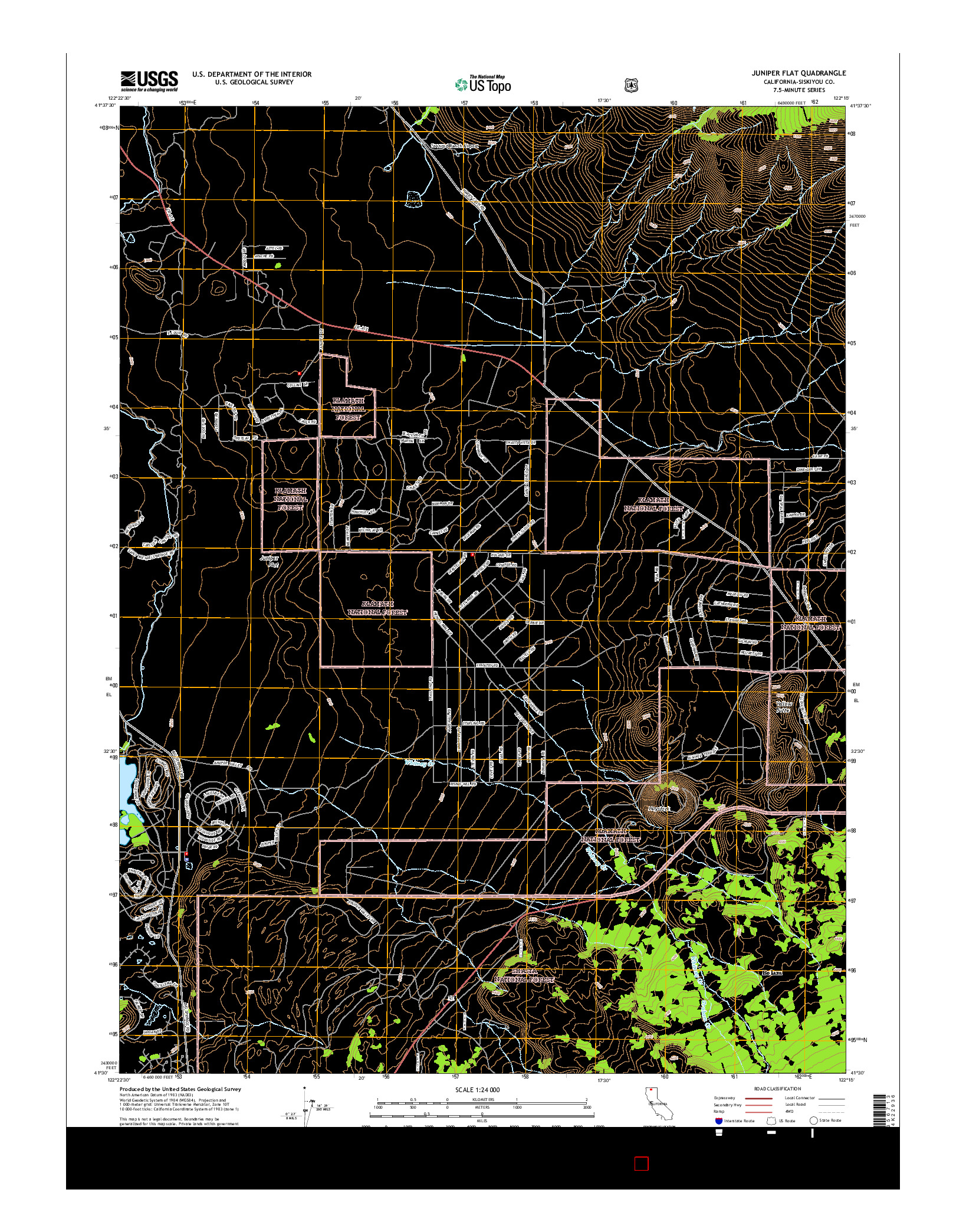 USGS US TOPO 7.5-MINUTE MAP FOR JUNIPER FLAT, CA 2015