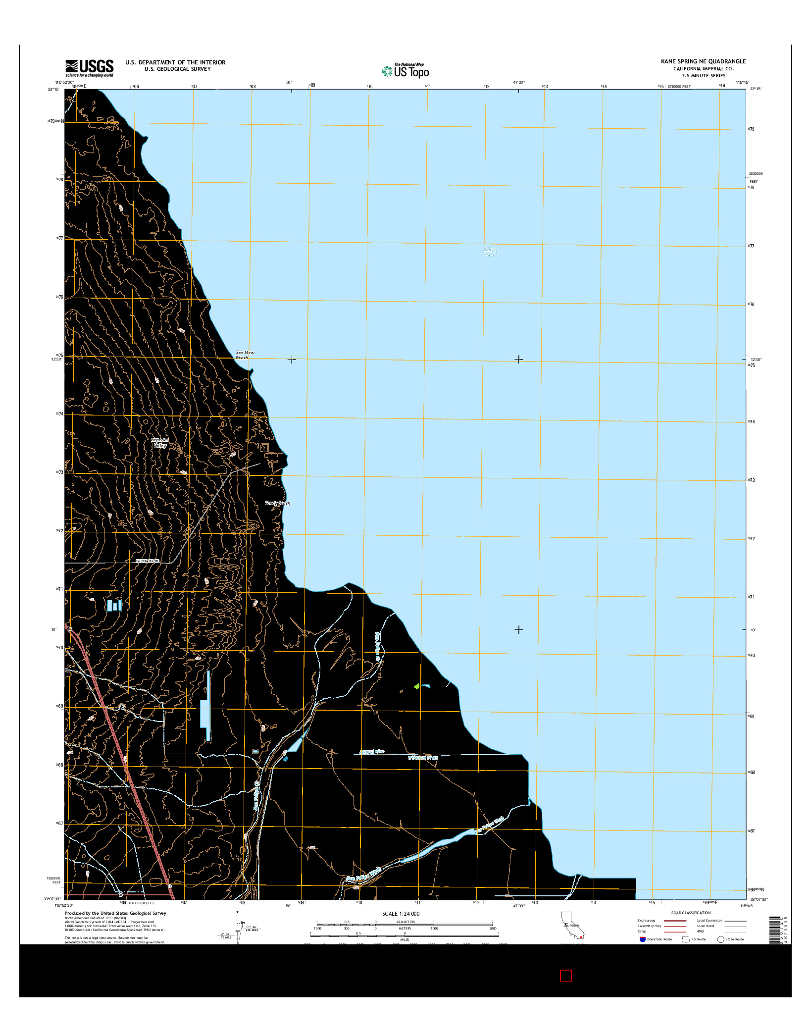 USGS US TOPO 7.5-MINUTE MAP FOR KANE SPRING NE, CA 2015