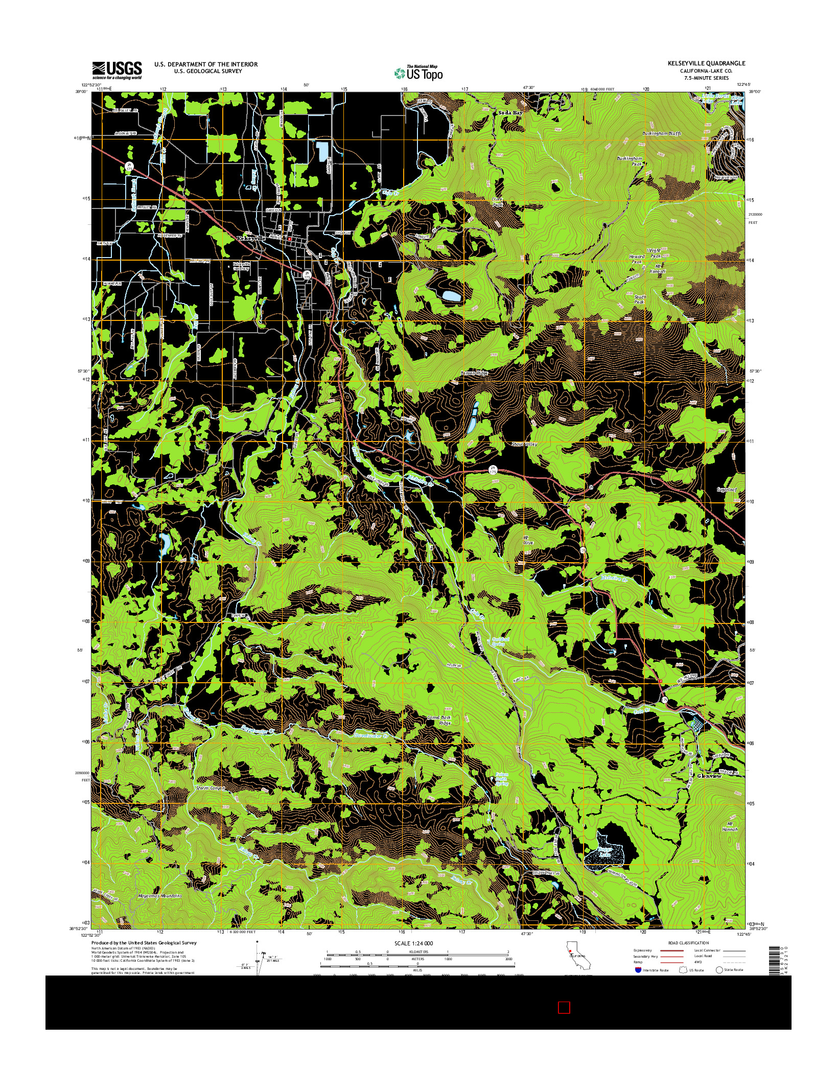 USGS US TOPO 7.5-MINUTE MAP FOR KELSEYVILLE, CA 2015