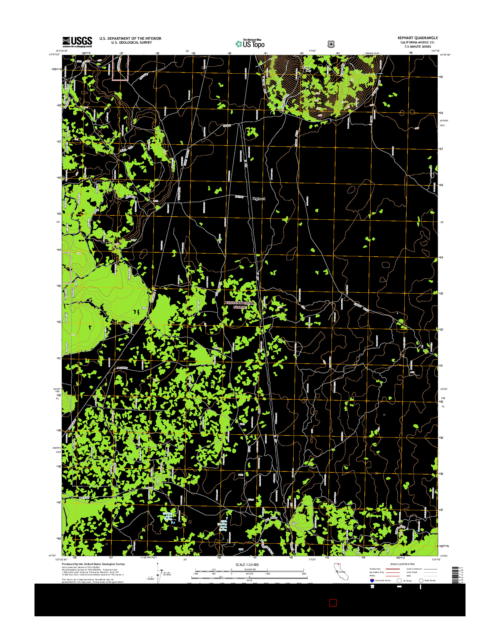 USGS US TOPO 7.5-MINUTE MAP FOR KEPHART, CA 2015