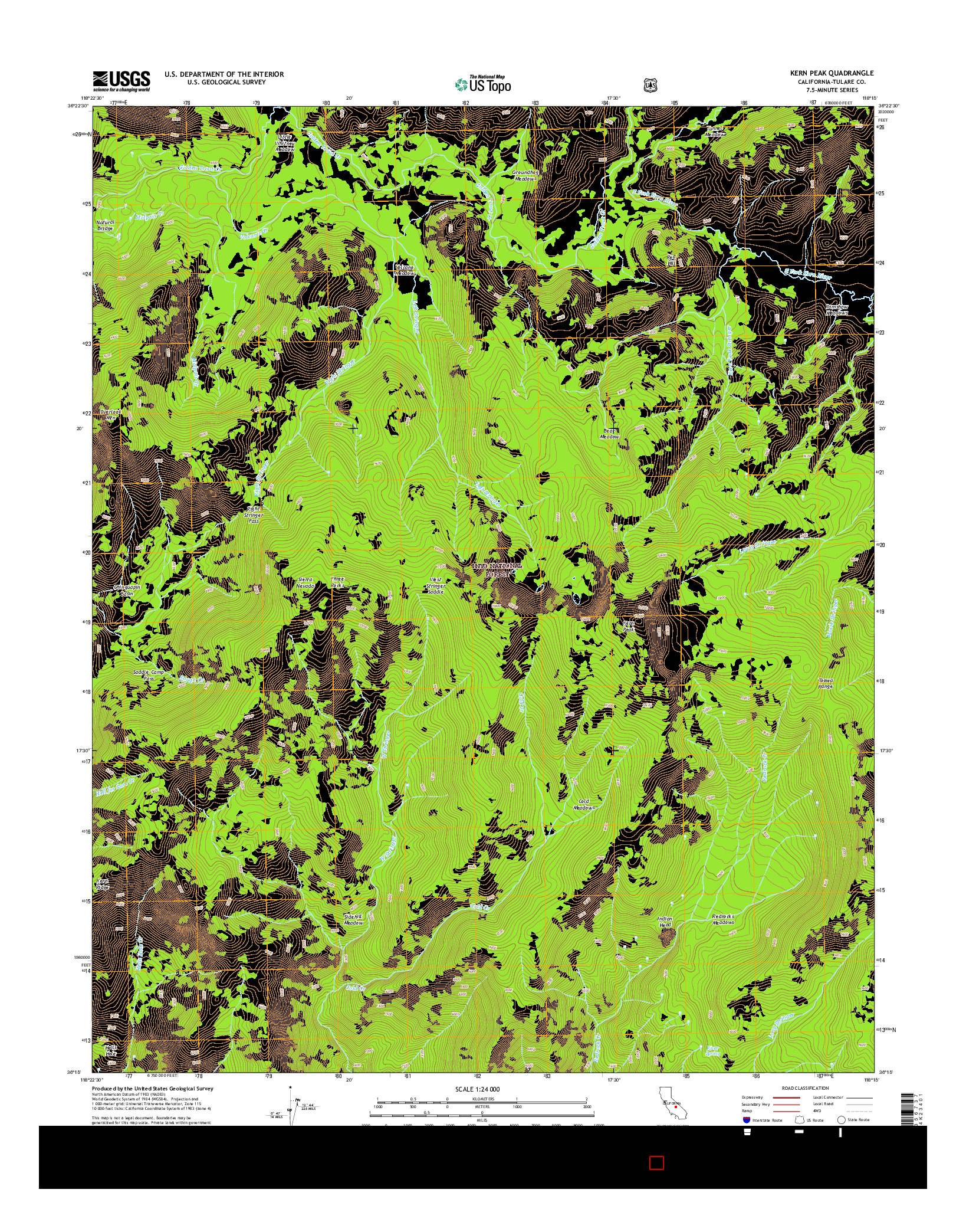 USGS US TOPO 7.5-MINUTE MAP FOR KERN PEAK, CA 2015