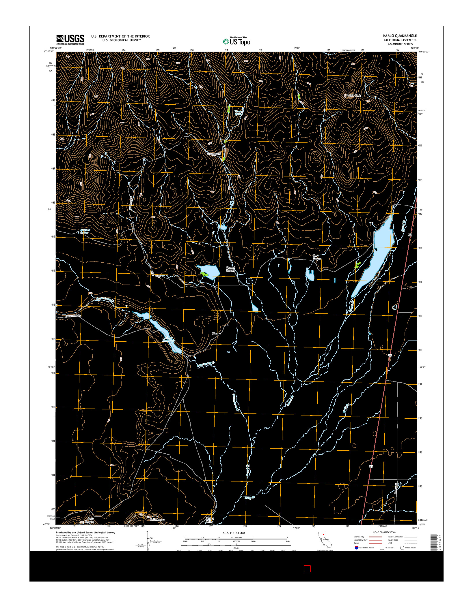 USGS US TOPO 7.5-MINUTE MAP FOR KARLO, CA 2015