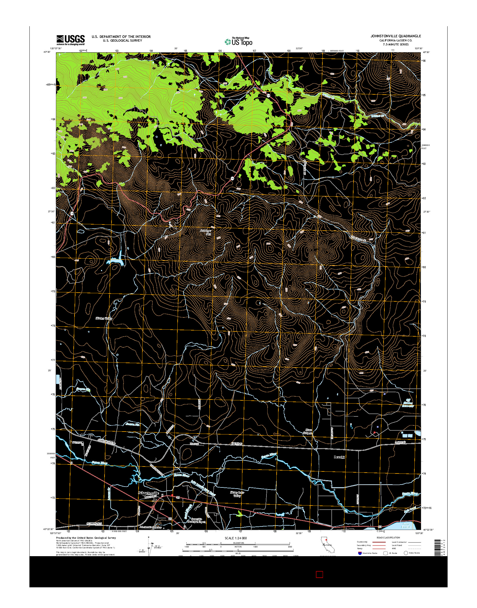 USGS US TOPO 7.5-MINUTE MAP FOR JOHNSTONVILLE, CA 2015