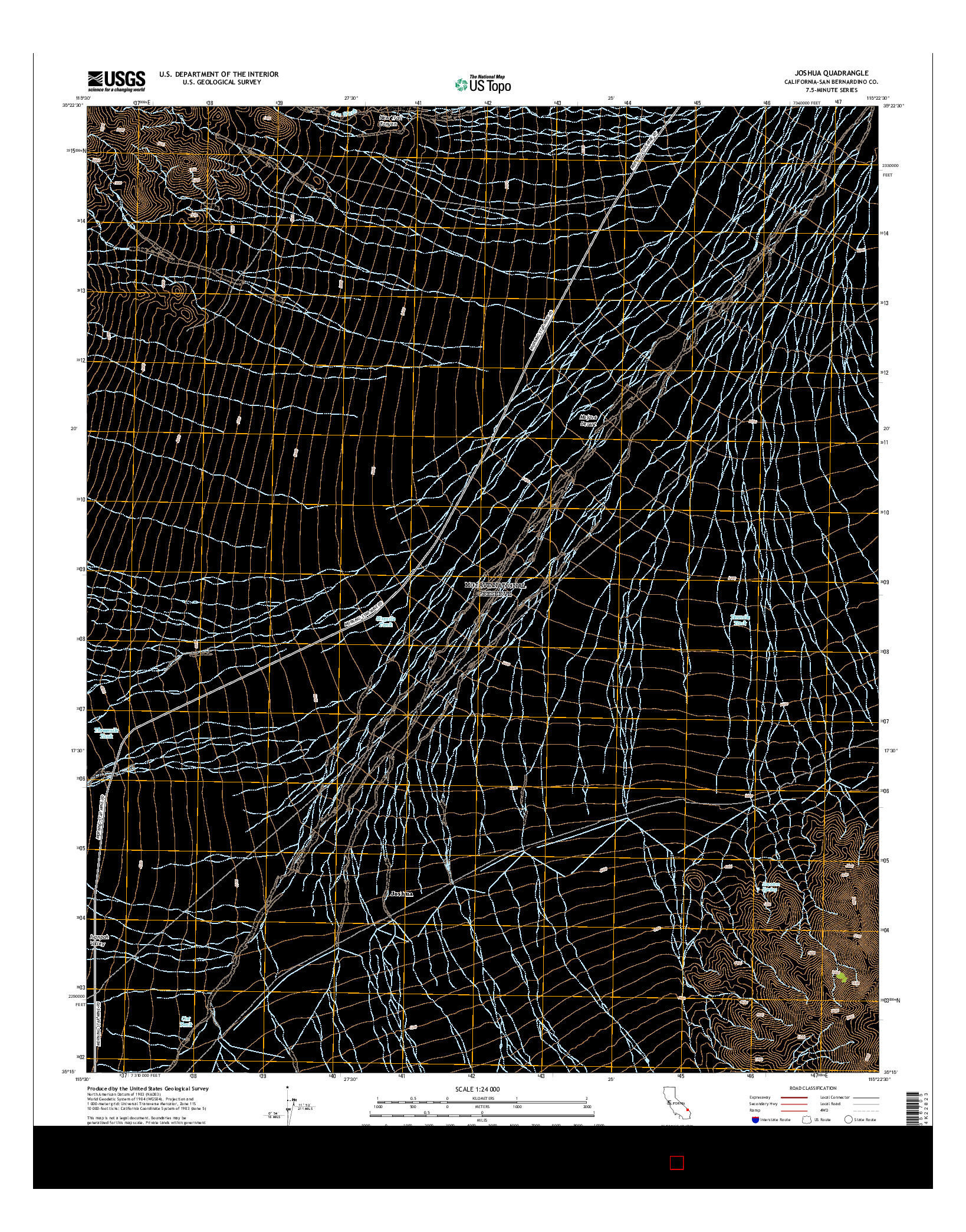 USGS US TOPO 7.5-MINUTE MAP FOR JOSHUA, CA 2015