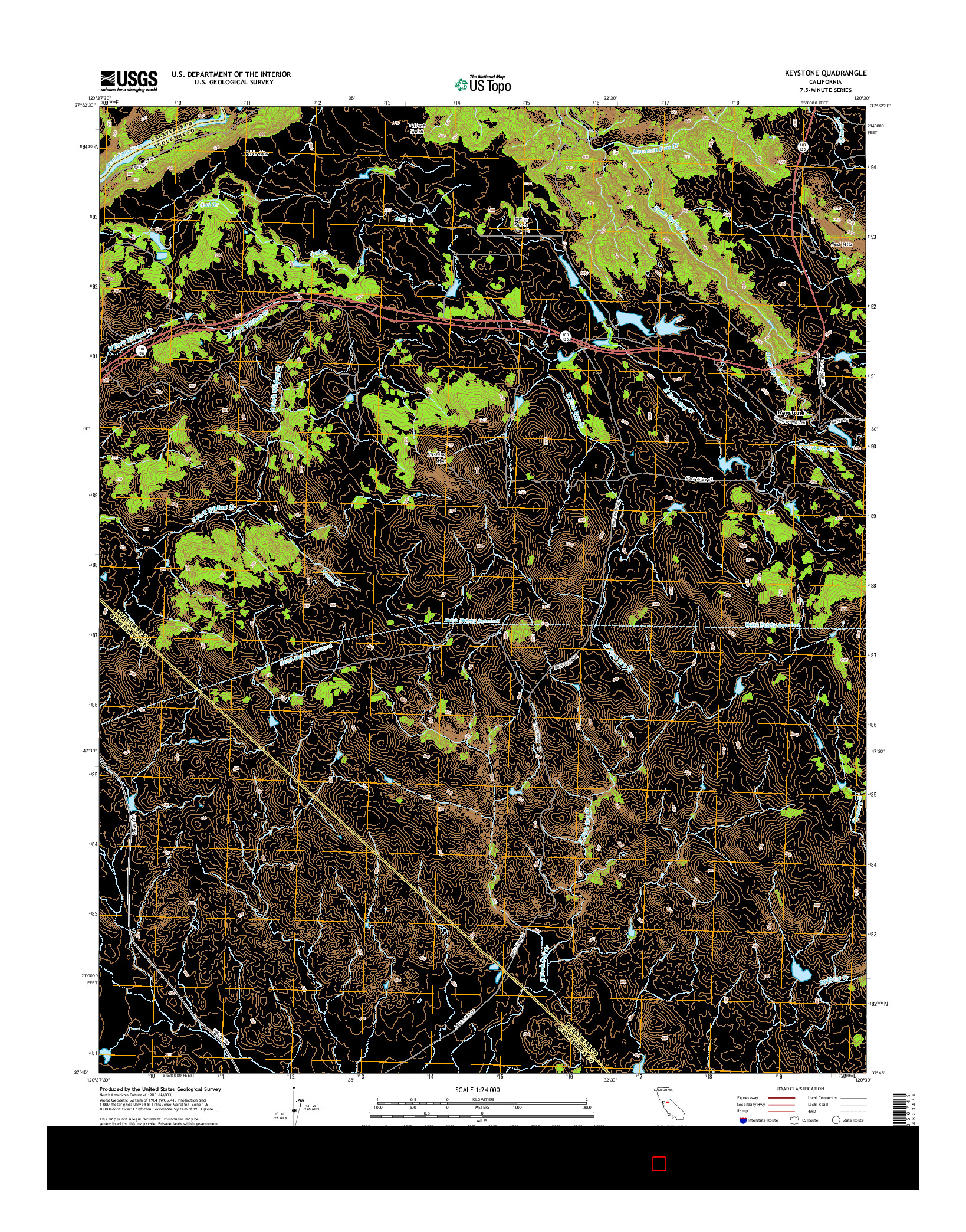 USGS US TOPO 7.5-MINUTE MAP FOR KEYSTONE, CA 2015