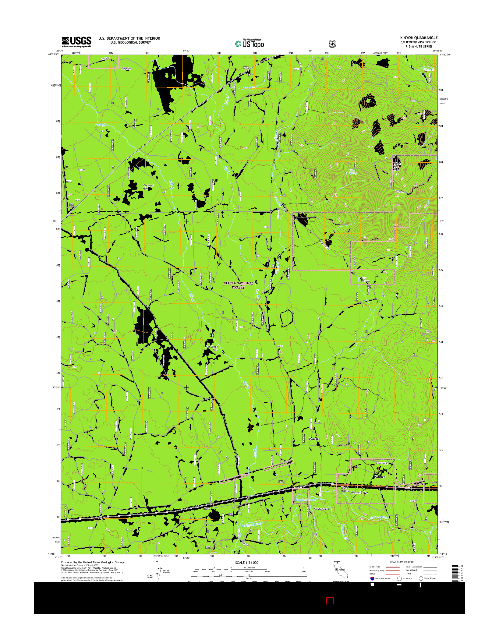 USGS US TOPO 7.5-MINUTE MAP FOR KINYON, CA 2015