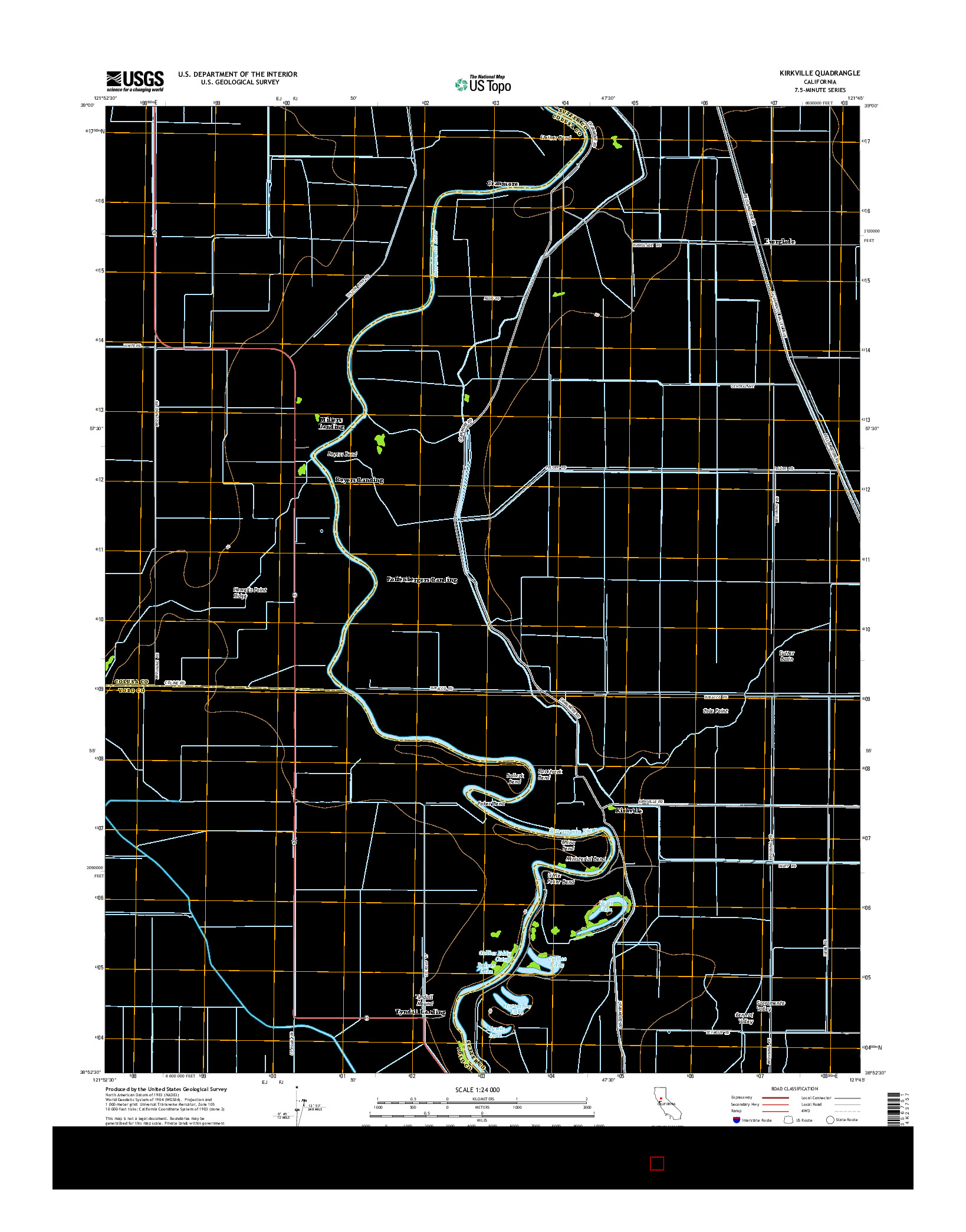 USGS US TOPO 7.5-MINUTE MAP FOR KIRKVILLE, CA 2015