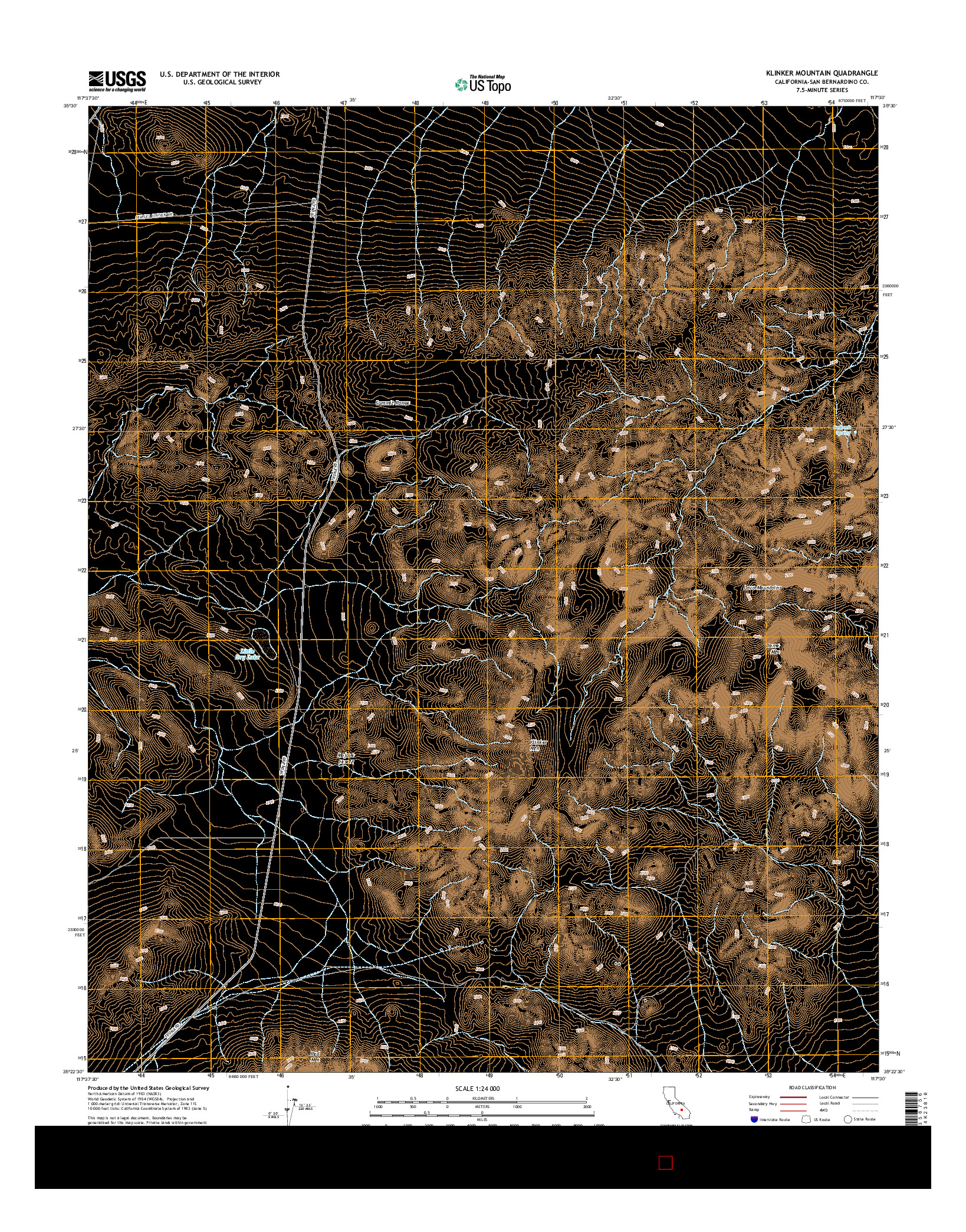 USGS US TOPO 7.5-MINUTE MAP FOR KLINKER MOUNTAIN, CA 2015