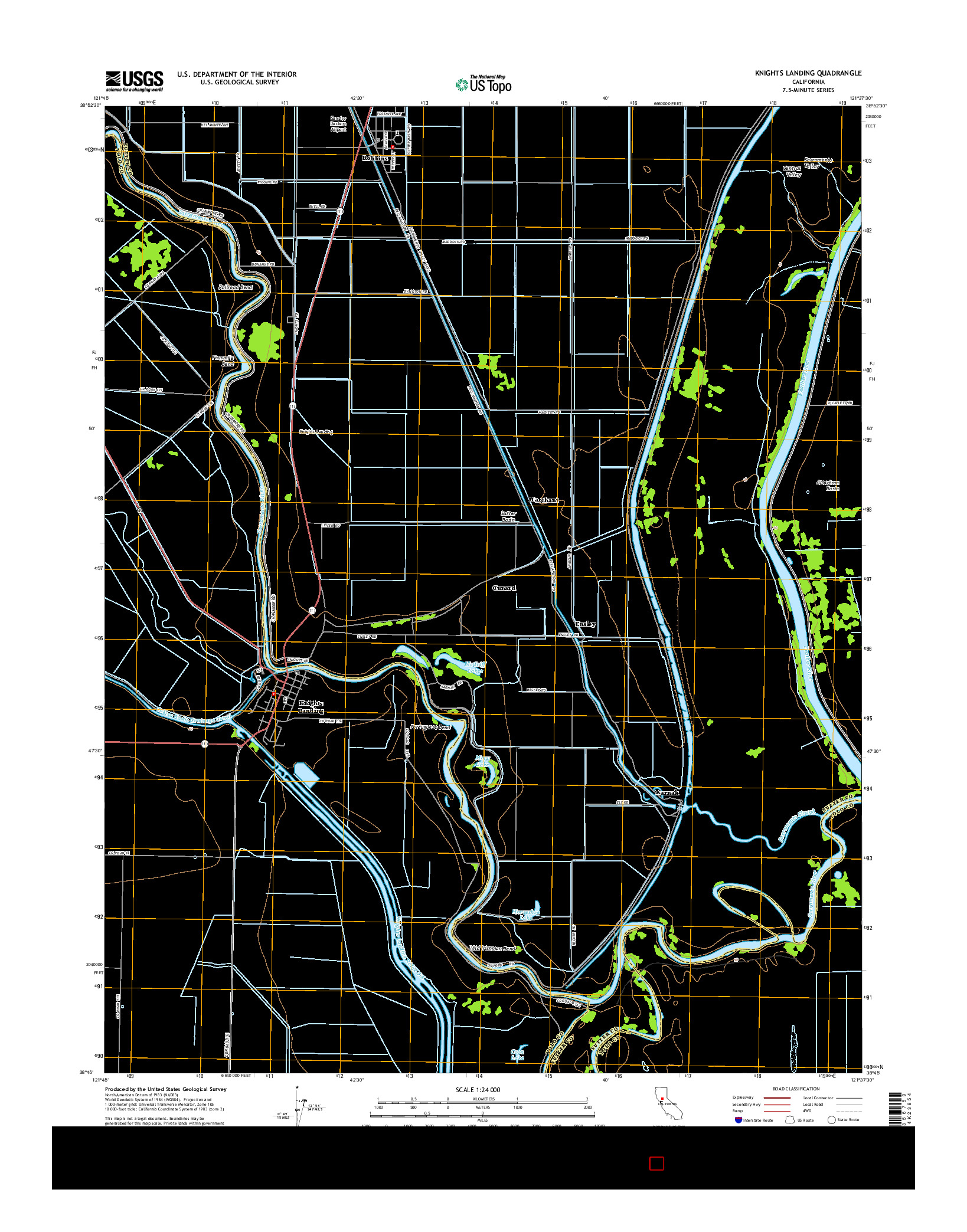 USGS US TOPO 7.5-MINUTE MAP FOR KNIGHTS LANDING, CA 2015