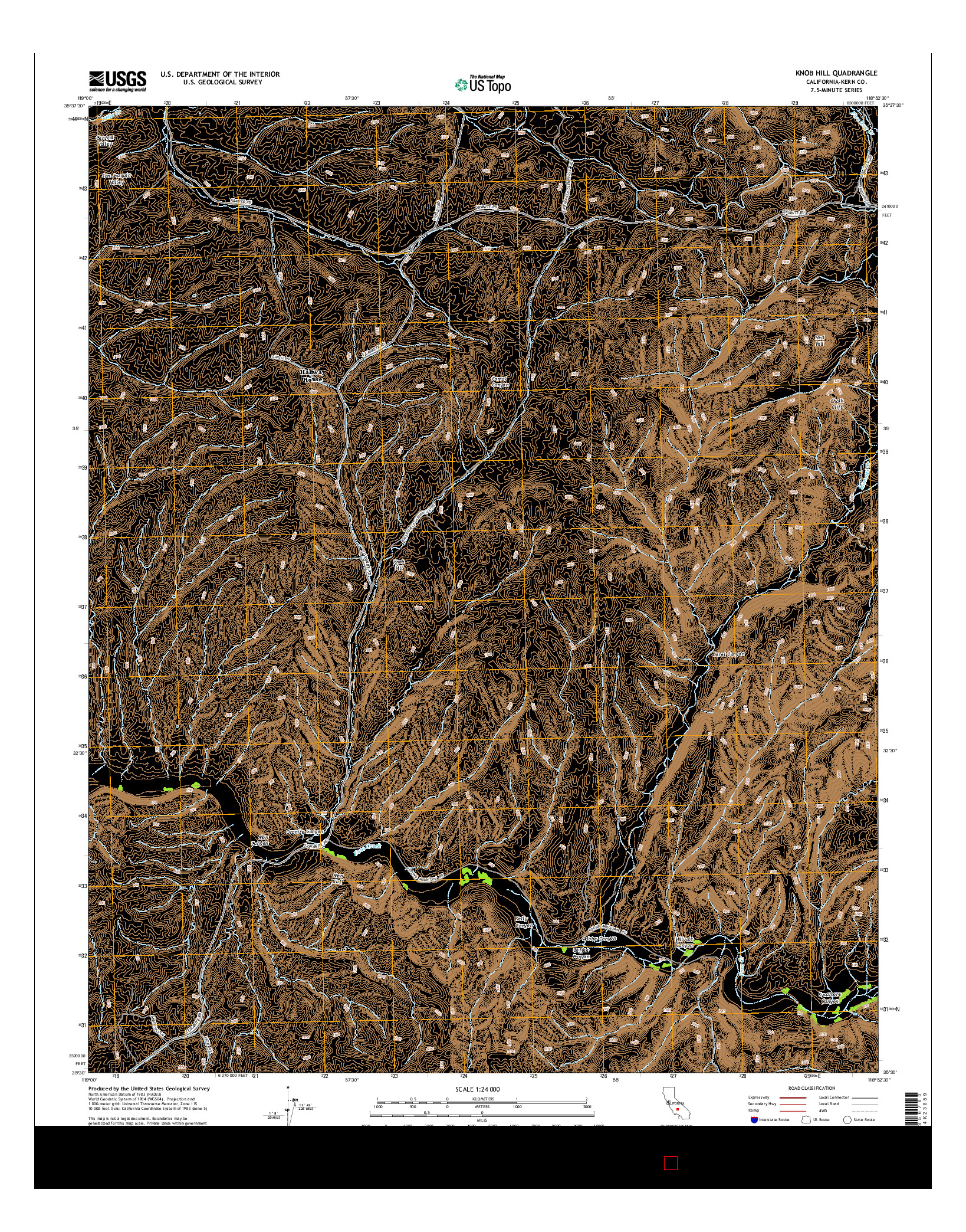 USGS US TOPO 7.5-MINUTE MAP FOR KNOB HILL, CA 2015