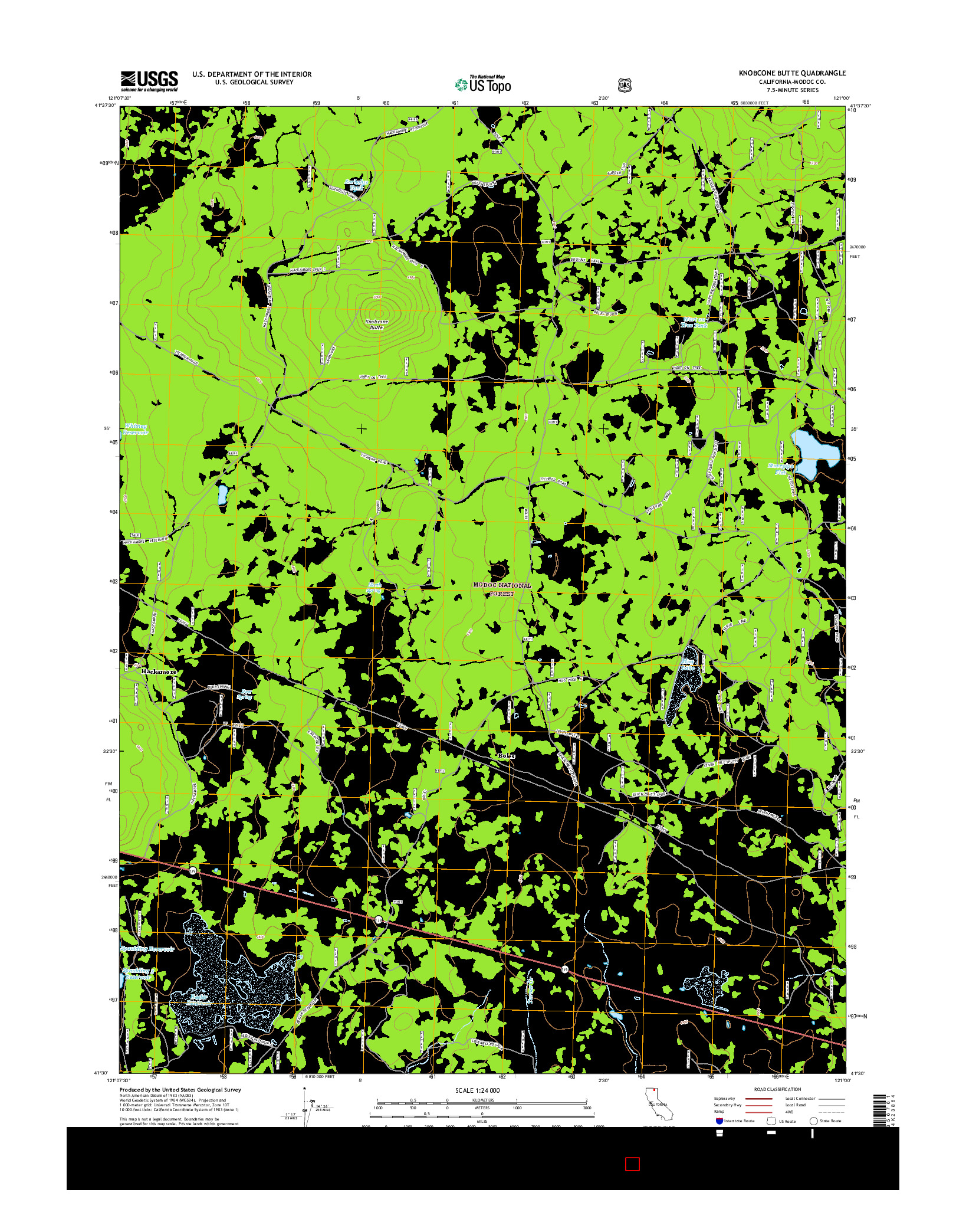 USGS US TOPO 7.5-MINUTE MAP FOR KNOBCONE BUTTE, CA 2015