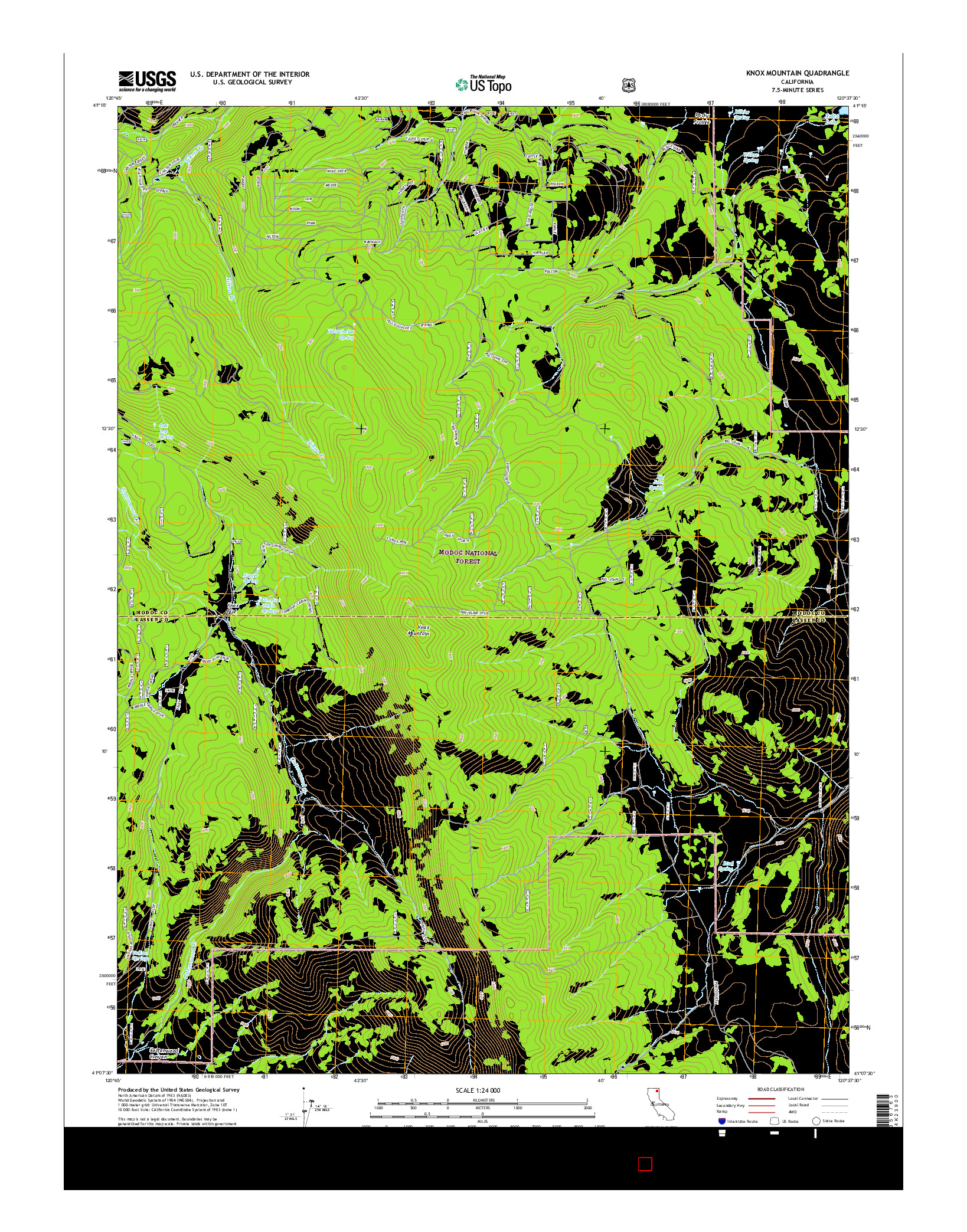 USGS US TOPO 7.5-MINUTE MAP FOR KNOX MOUNTAIN, CA 2015