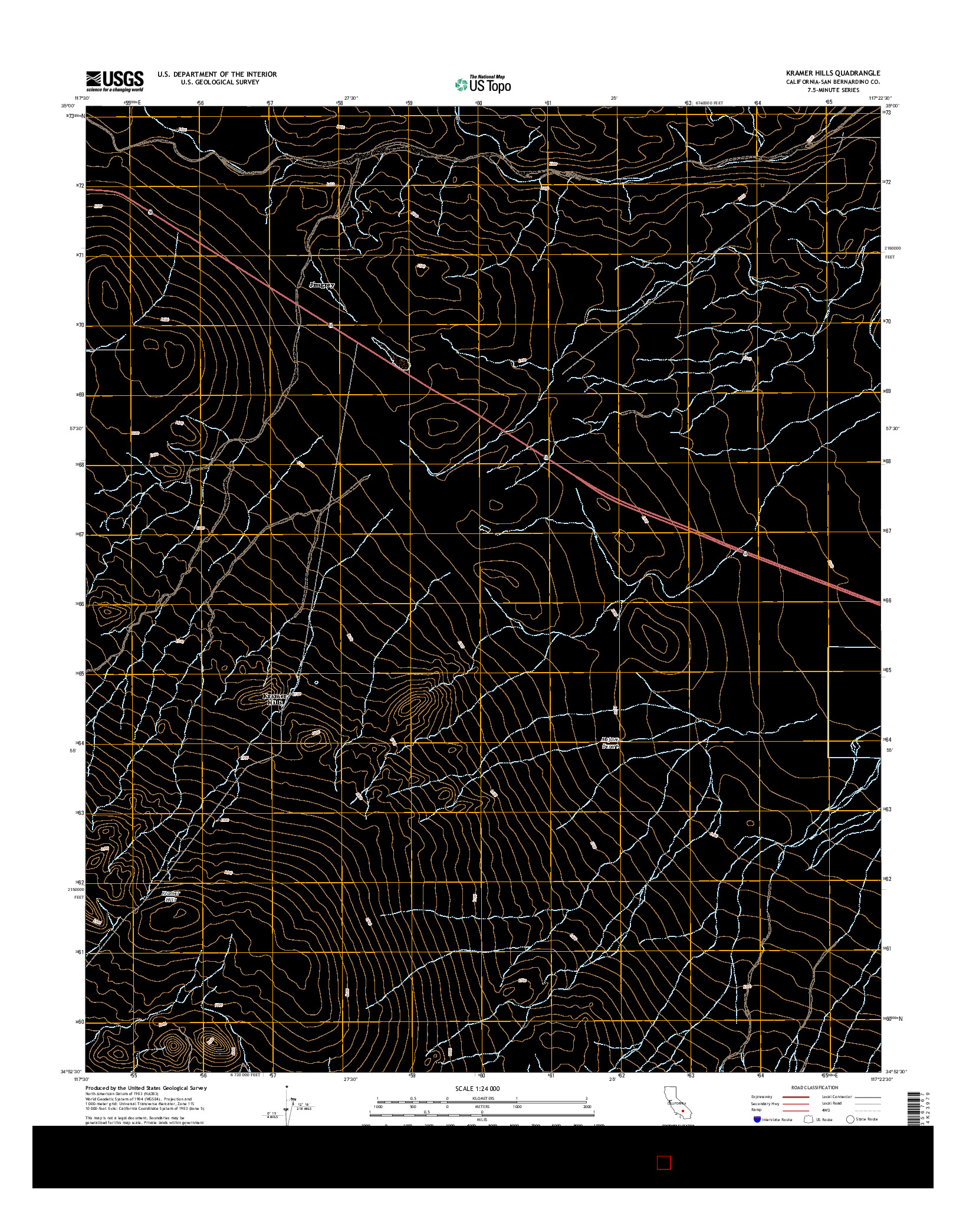 USGS US TOPO 7.5-MINUTE MAP FOR KRAMER HILLS, CA 2015