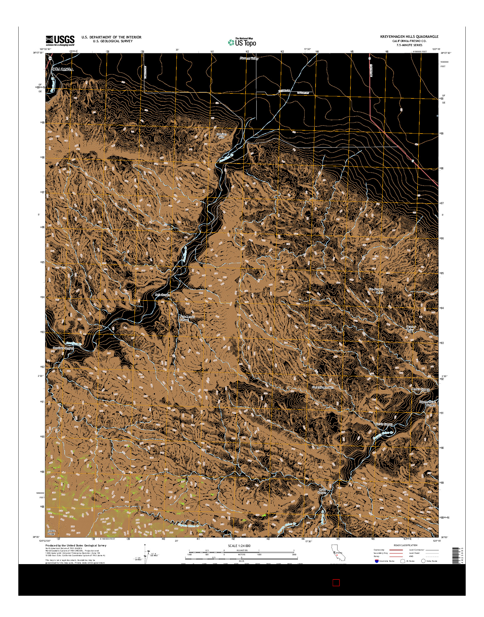 USGS US TOPO 7.5-MINUTE MAP FOR KREYENHAGEN HILLS, CA 2015