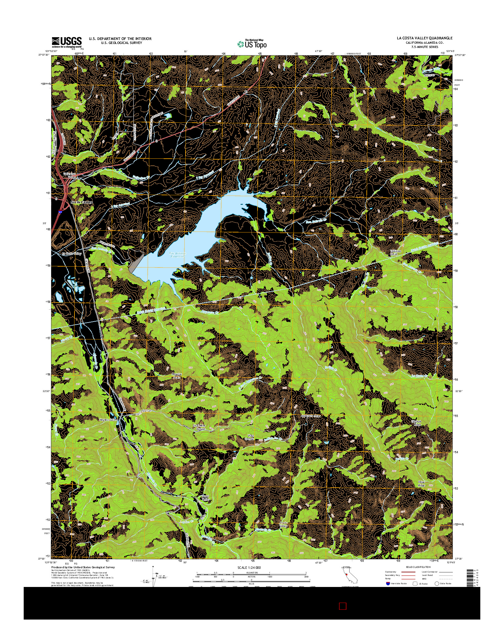 USGS US TOPO 7.5-MINUTE MAP FOR LA COSTA VALLEY, CA 2015