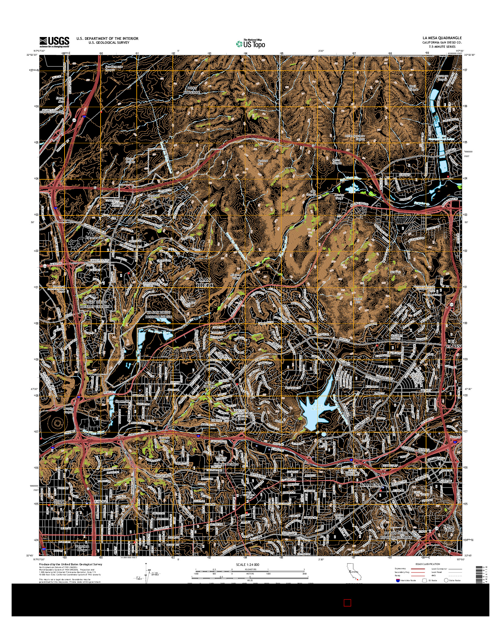USGS US TOPO 7.5-MINUTE MAP FOR LA MESA, CA 2015