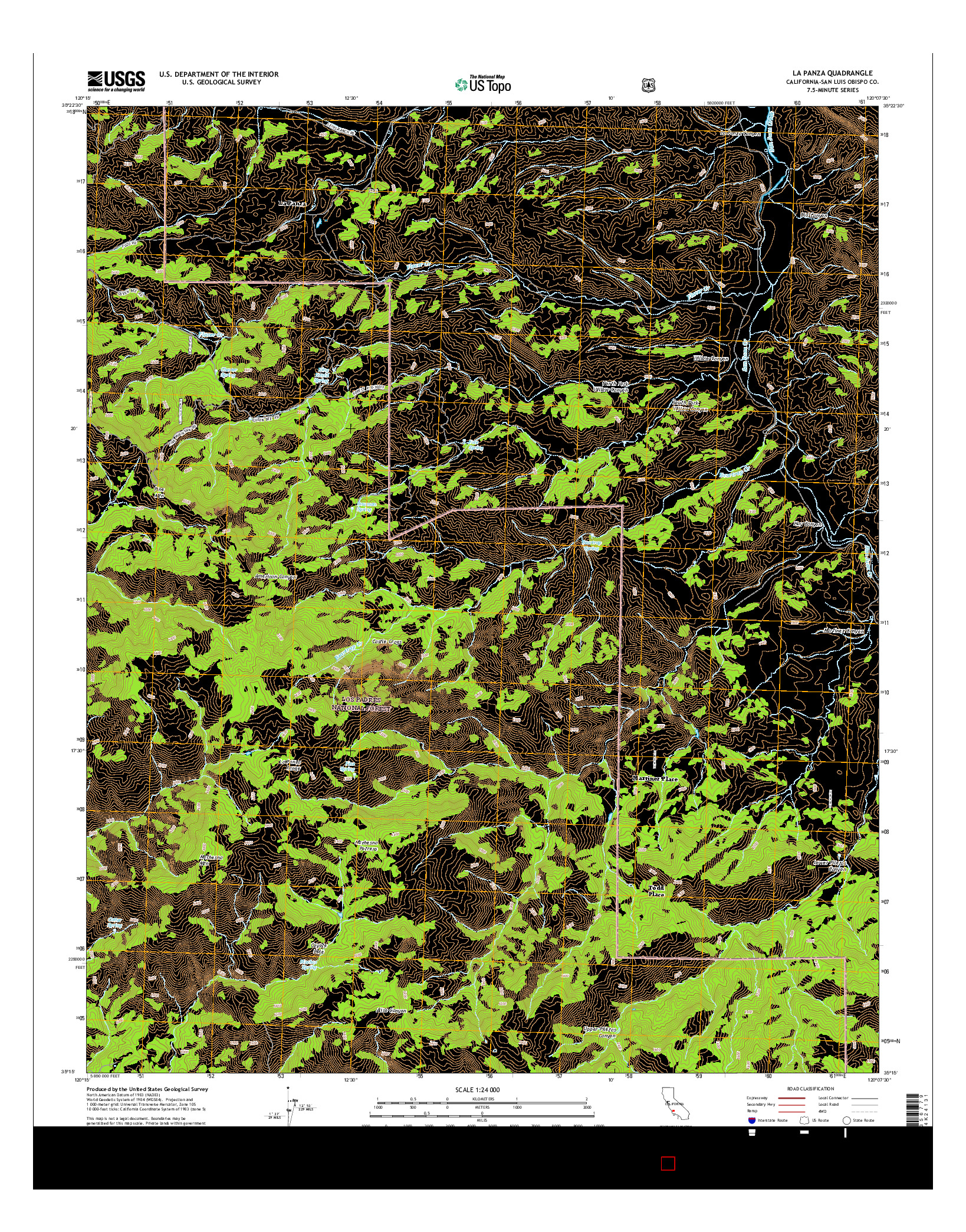 USGS US TOPO 7.5-MINUTE MAP FOR LA PANZA, CA 2015