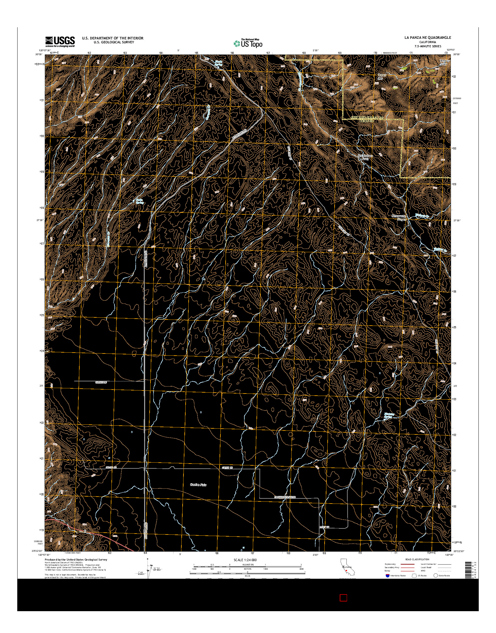 USGS US TOPO 7.5-MINUTE MAP FOR LA PANZA NE, CA 2015