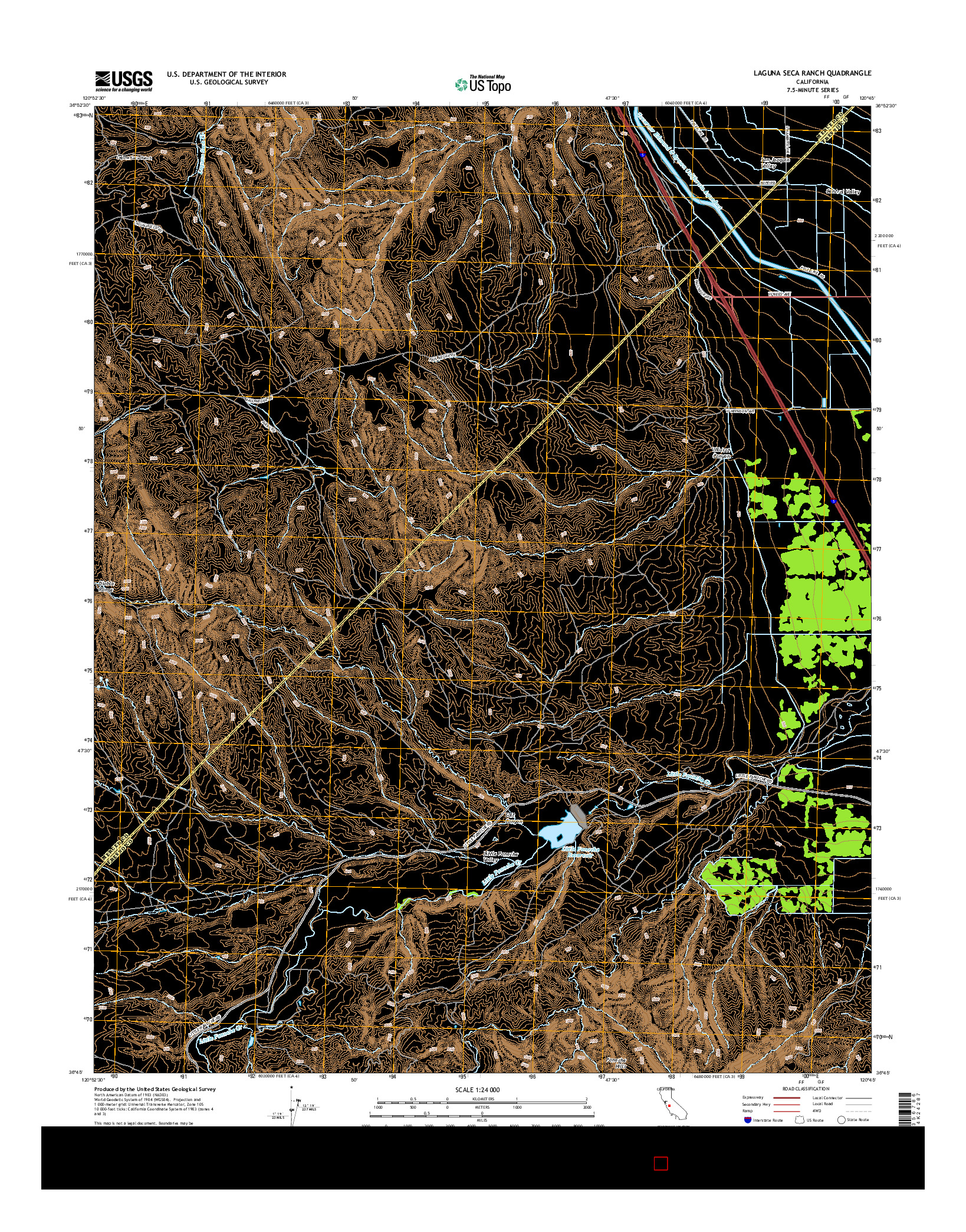 USGS US TOPO 7.5-MINUTE MAP FOR LAGUNA SECA RANCH, CA 2015