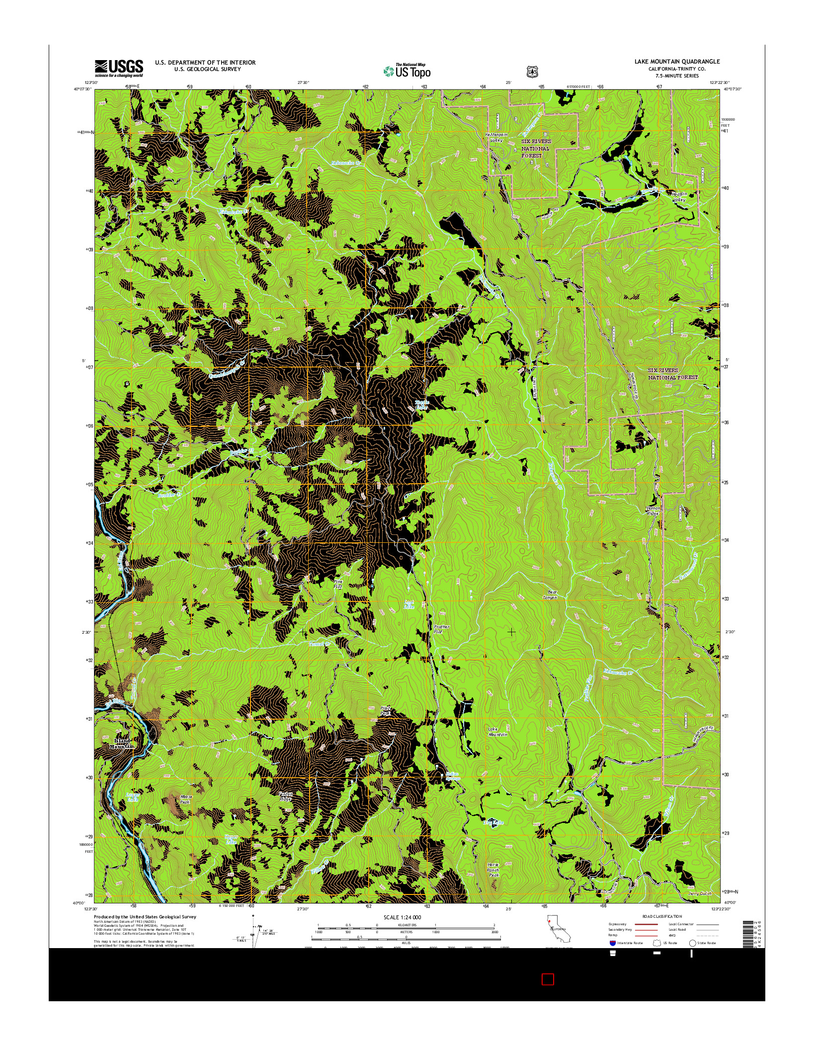 USGS US TOPO 7.5-MINUTE MAP FOR LAKE MOUNTAIN, CA 2015