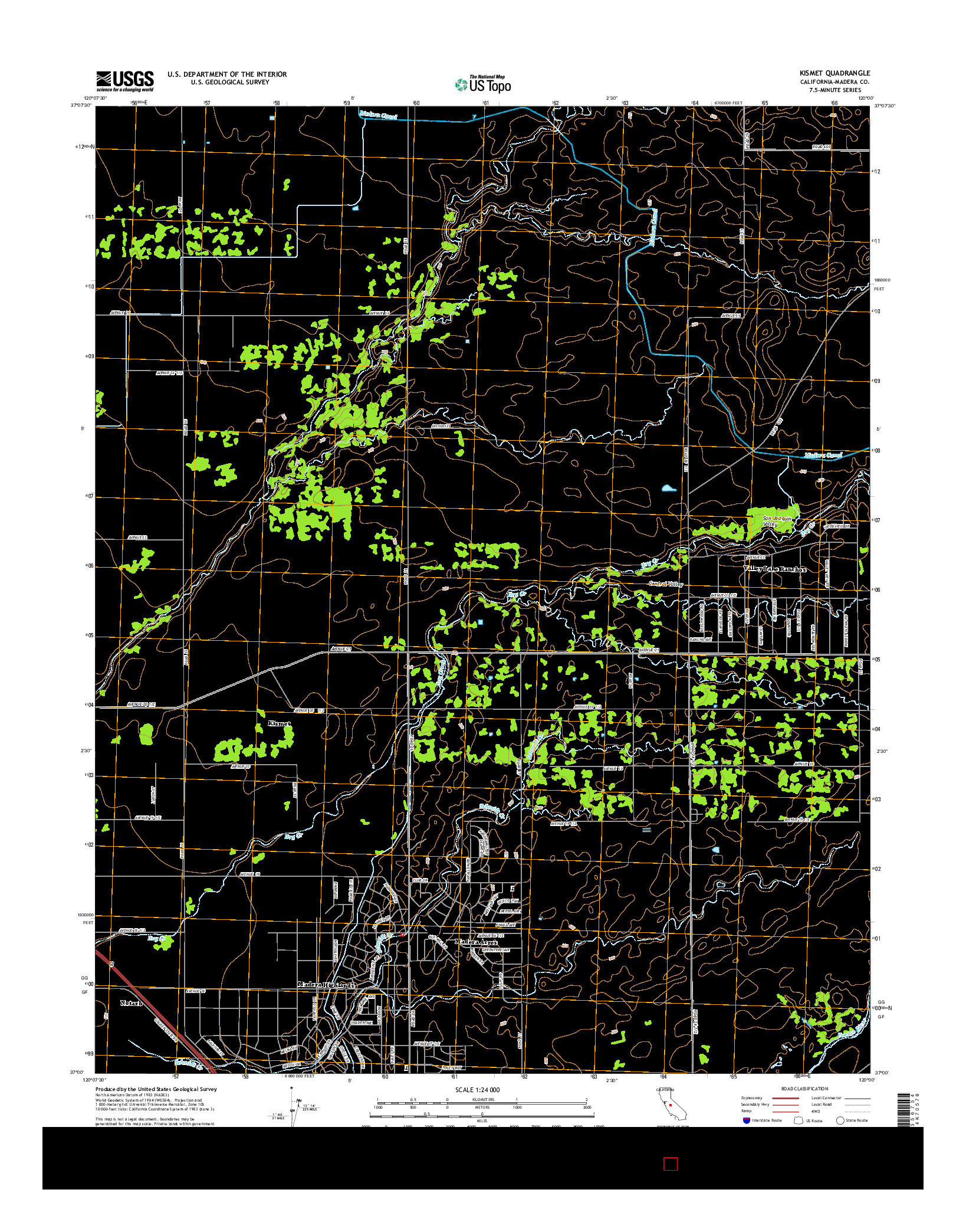 USGS US TOPO 7.5-MINUTE MAP FOR KISMET, CA 2015