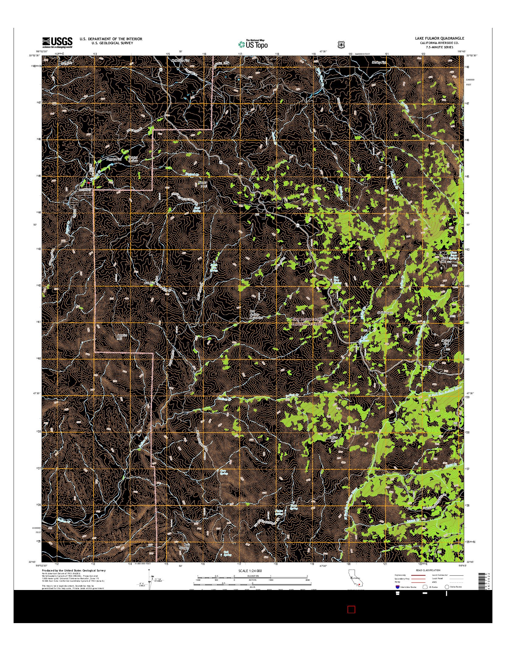 USGS US TOPO 7.5-MINUTE MAP FOR LAKE FULMOR, CA 2015