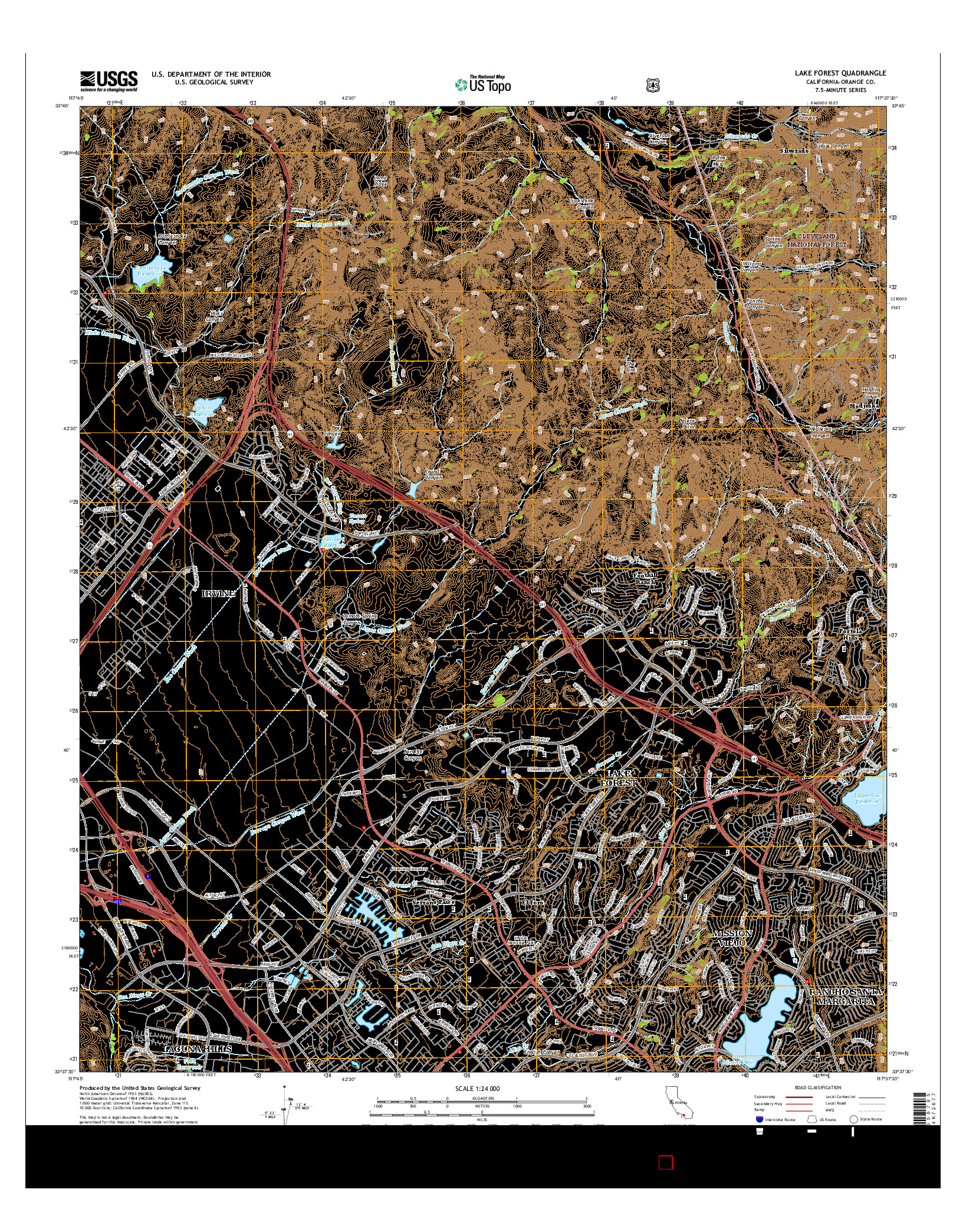 USGS US TOPO 7.5-MINUTE MAP FOR LAKE FOREST, CA 2015