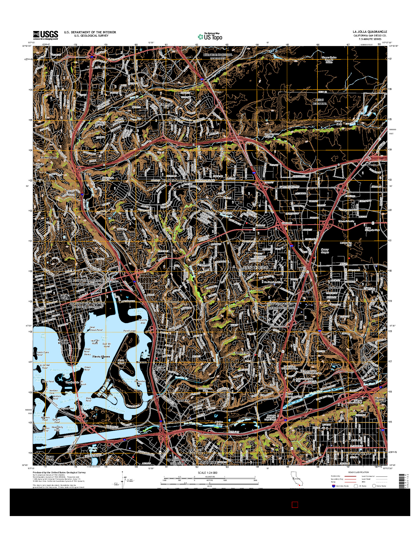 USGS US TOPO 7.5-MINUTE MAP FOR LA JOLLA, CA 2015