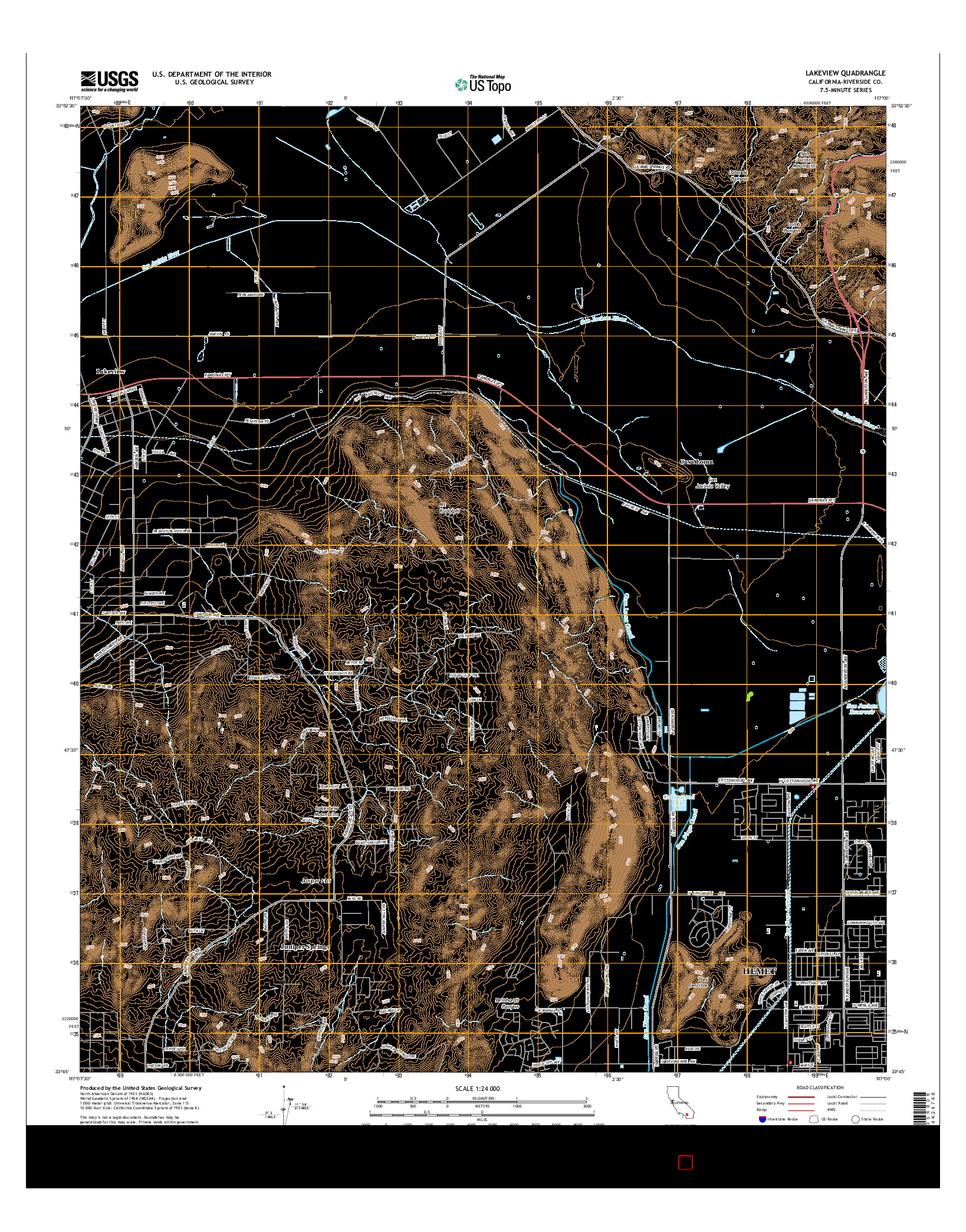 USGS US TOPO 7.5-MINUTE MAP FOR LAKEVIEW, CA 2015