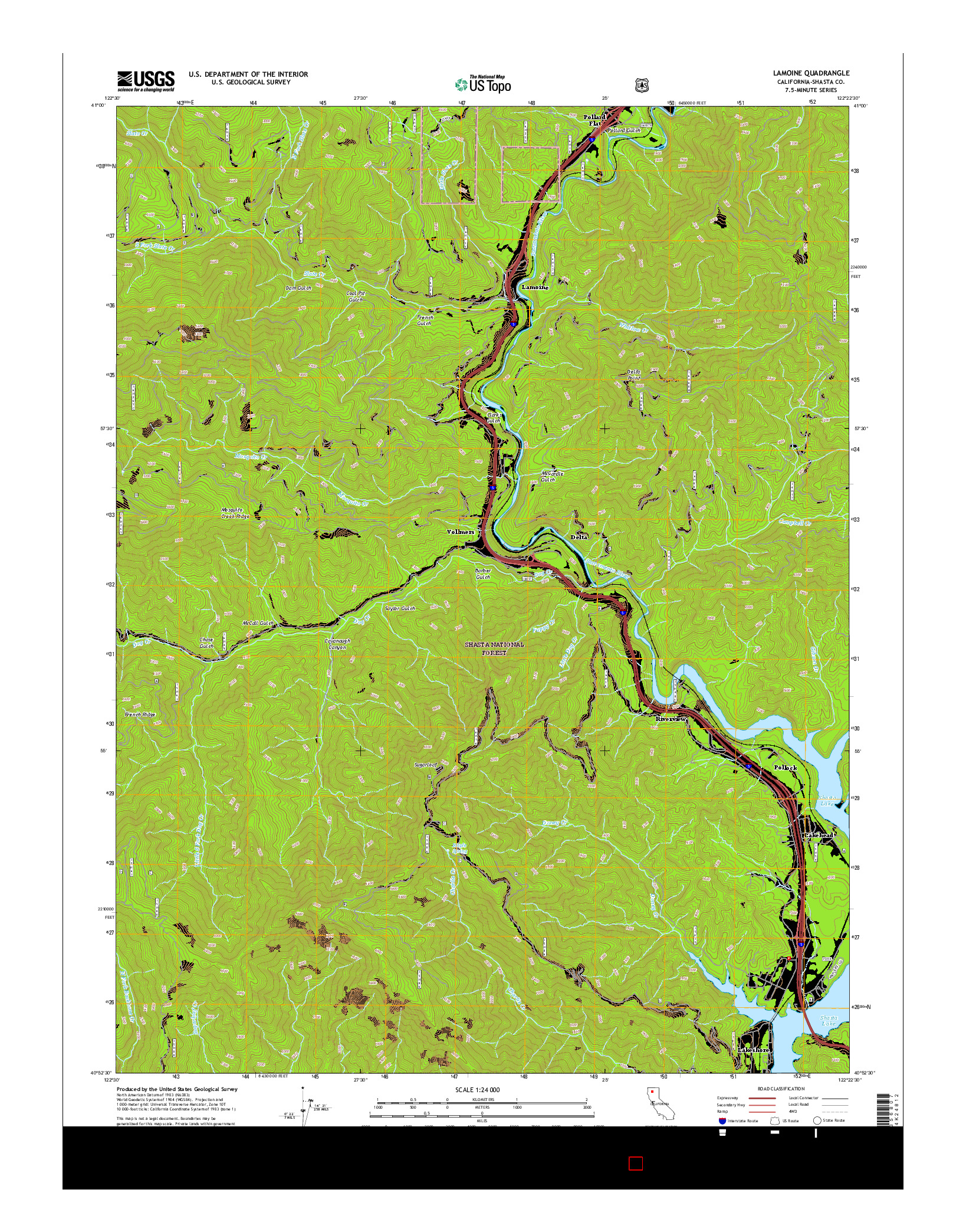 USGS US TOPO 7.5-MINUTE MAP FOR LAMOINE, CA 2015