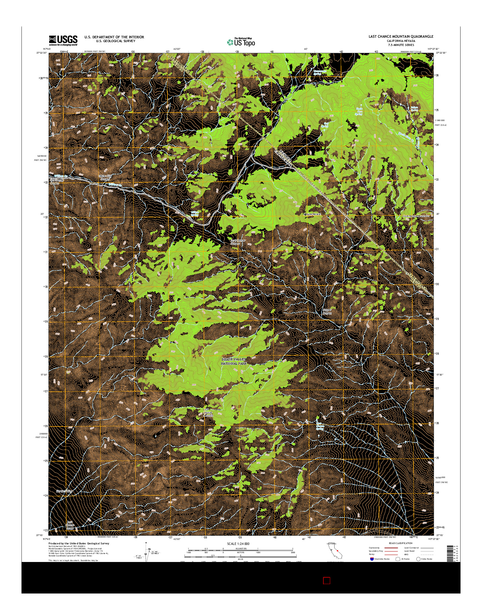 USGS US TOPO 7.5-MINUTE MAP FOR LAST CHANCE MOUNTAIN, CA-NV 2015