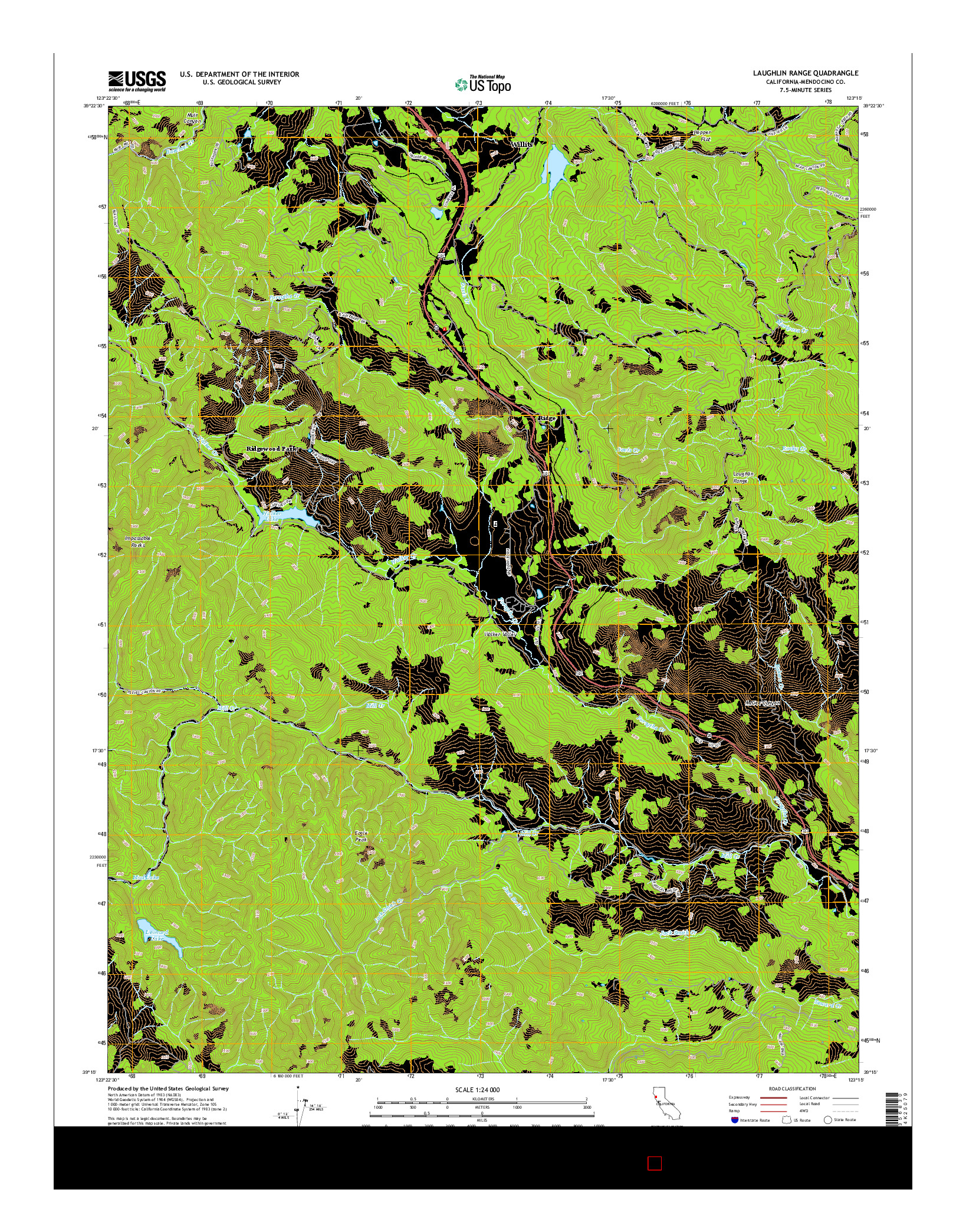 USGS US TOPO 7.5-MINUTE MAP FOR LAUGHLIN RANGE, CA 2015