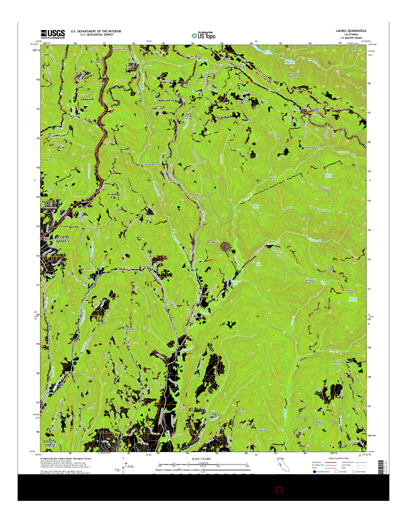 USGS US TOPO 7.5-MINUTE MAP FOR LAUREL, CA 2015